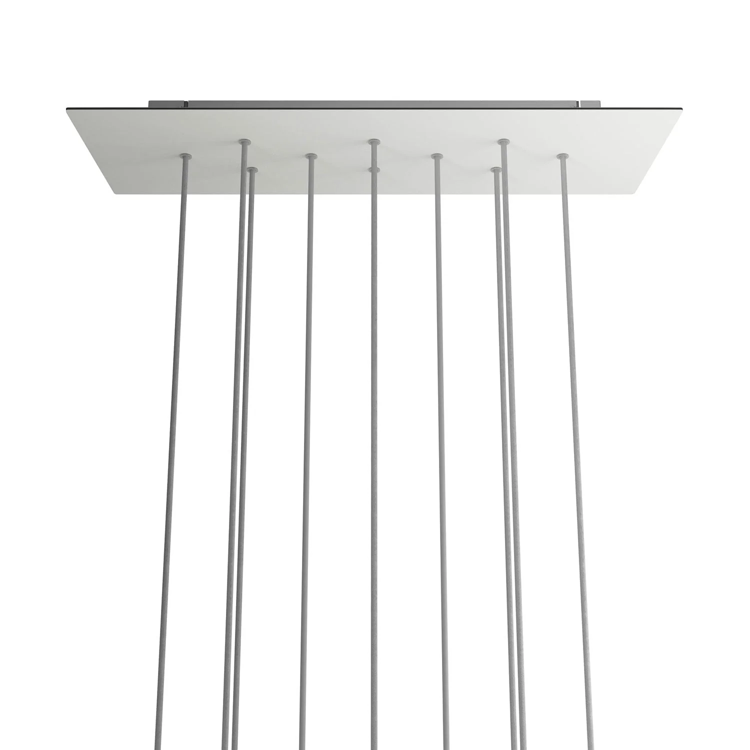 XXL Rose-One rectangular ceiling rose with 10 holes and 6 side holes, dimensions 675 x 225 mm - Matt white Dibond