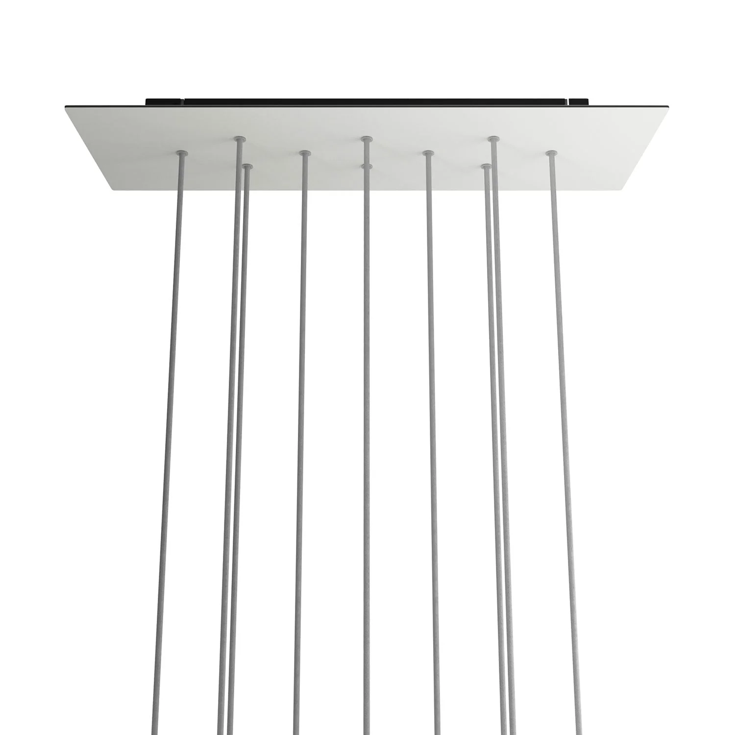 XXL Rose-One rectangular ceiling rose with 10 holes and 6 side holes, dimensions 675 x 225 mm - Matt white Dibond - Image 6