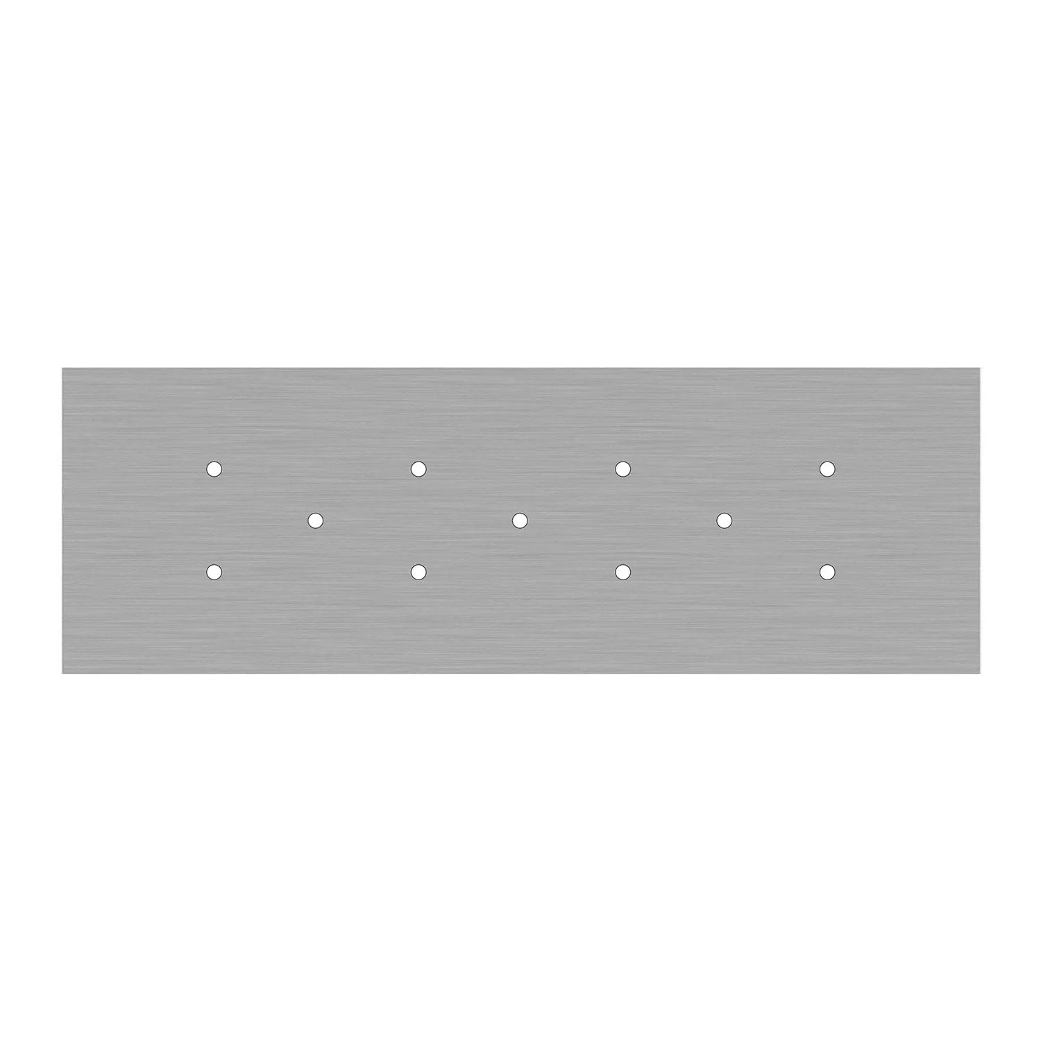 XXL Rose-One rectangular ceiling rose with 11 holes and 6 side holes, size 675 x 225 mm - Satin steel Dibond - Image 3
