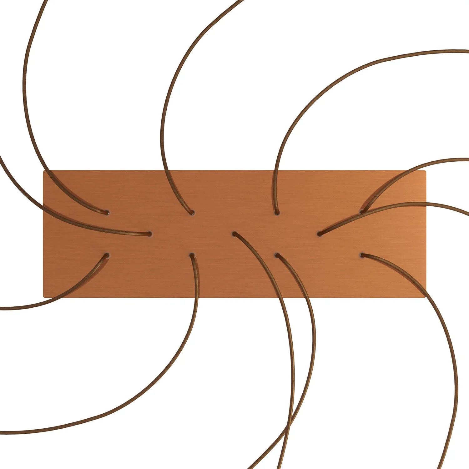 XXL Rose-One rectangular ceiling rose with 11 holes and 6 side holes, size 675 x 225 mm - Satin copper Dibond - Image 2
