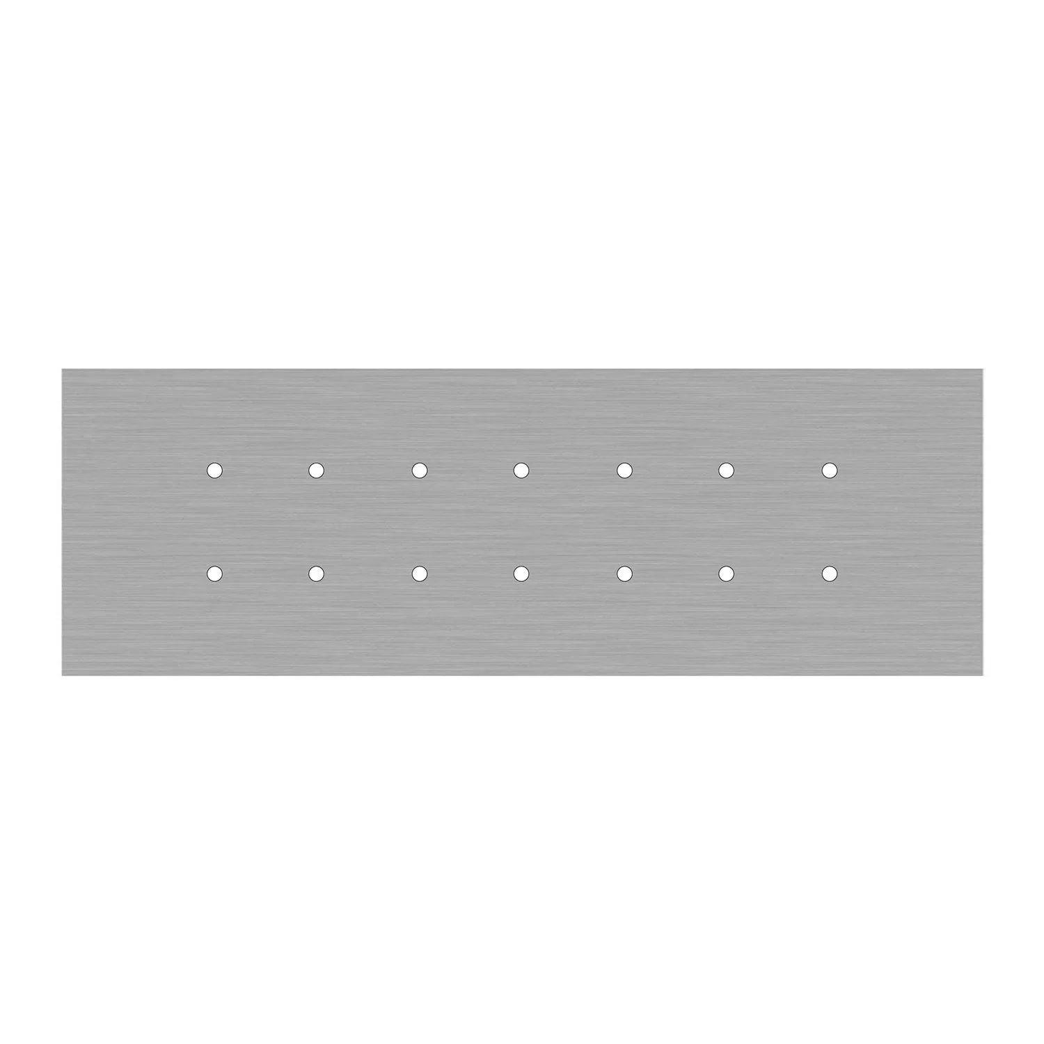 XXL Rose-One rectangular ceiling rose with 14 holes and 6 side holes, size 675 x 225 mm - Satin steel Dibond - Image 3