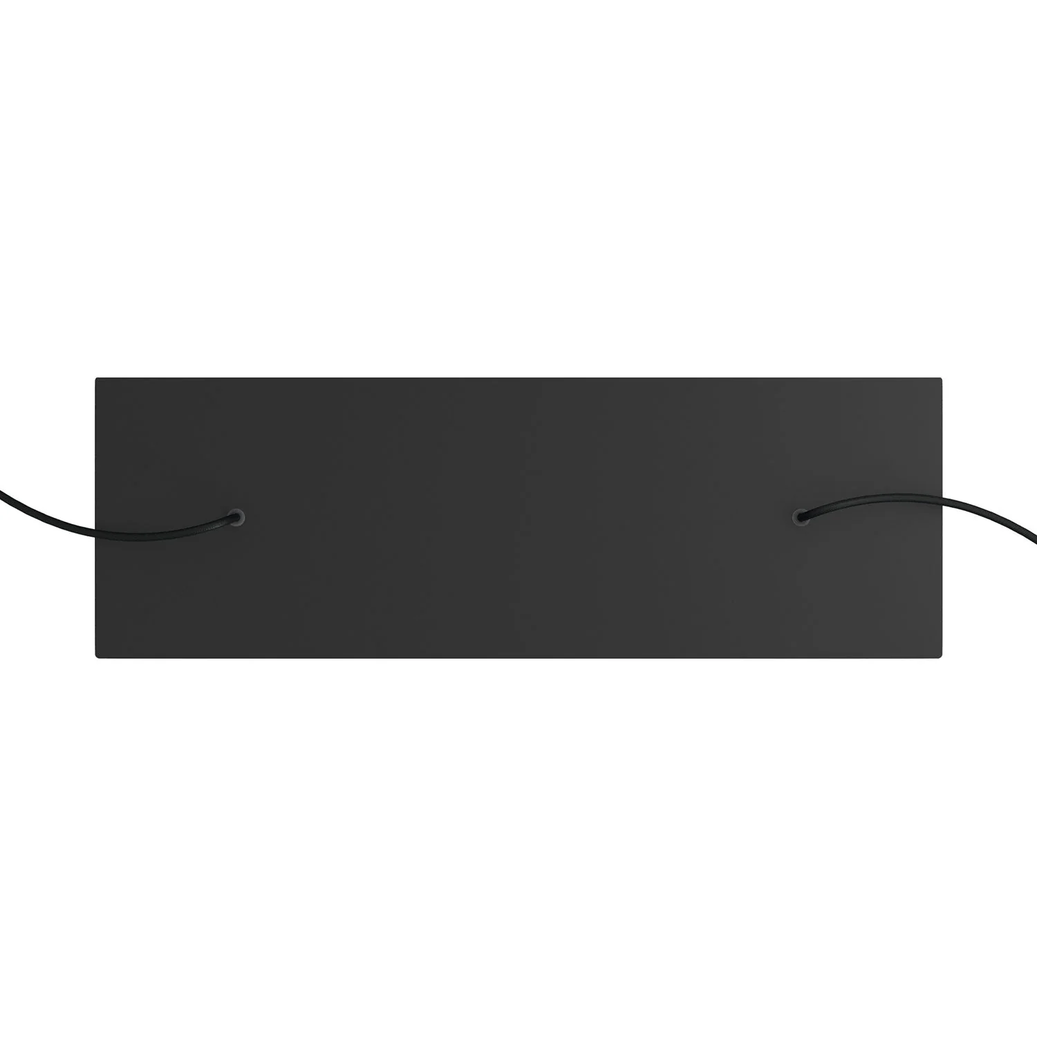 XXL Ceiling rose Rose-One rectangular with 2 holes and 6 side holes, size 675 x 225 mm - Matt black Dibond - Image 2