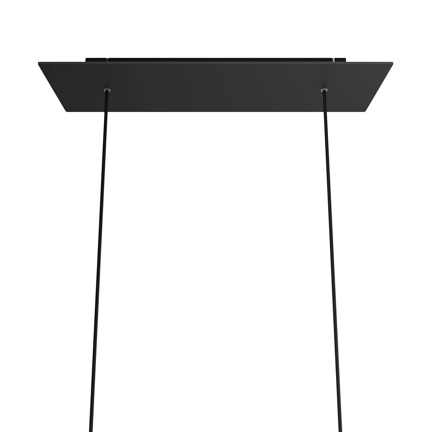 XXL Ceiling rose Rose-One rectangular with 2 holes and 6 side holes, size 675 x 225 mm - Matt black Dibond - Image 7