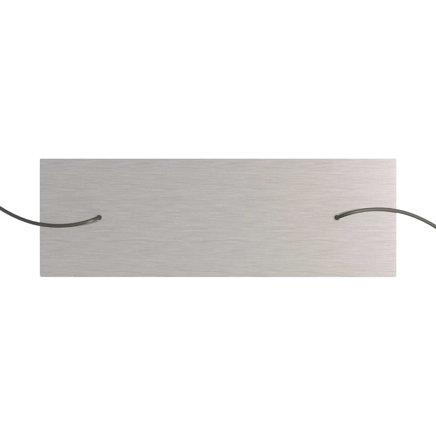 Rose-One XXL rectangular ceiling rose with 2 central holes and 6 side holes, size 675 x 225 mm - Satin steel Dibond - Image 2