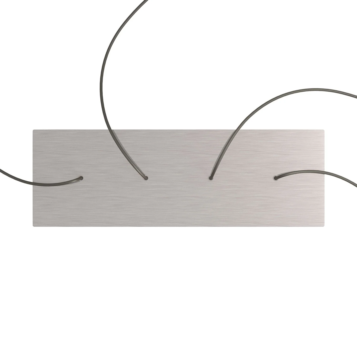 XXL Rose-One rectangular ceiling rose with 4 in-line holes and 6 side holes, size 675 x 225 mm – Satin steel Dibond - Image 2