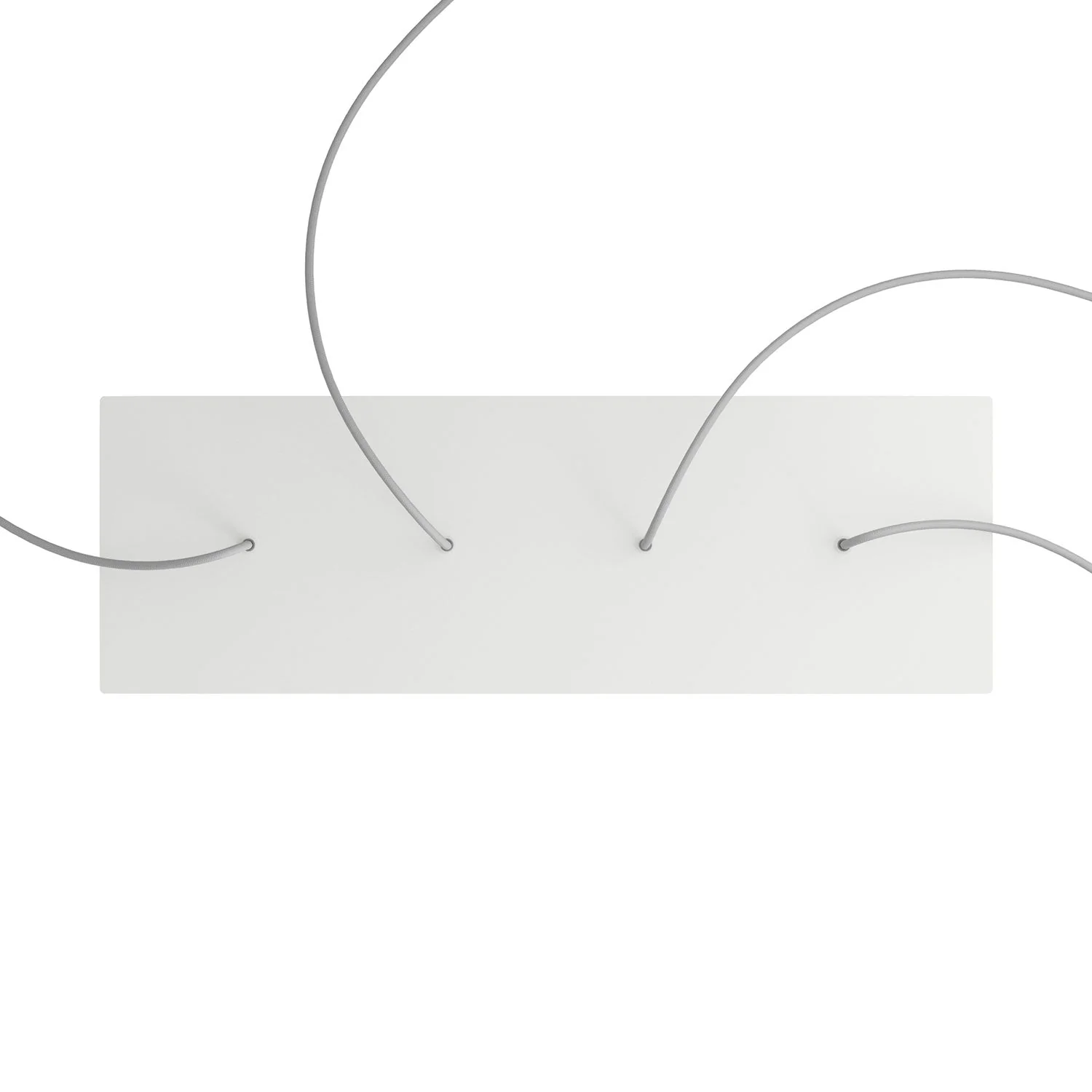 XXL rectangular ceiling rose Rose-One with 4 inline holes and 6 lateral holes, dimensions 675 x 225 mm - Matt white Dibond - Image 2