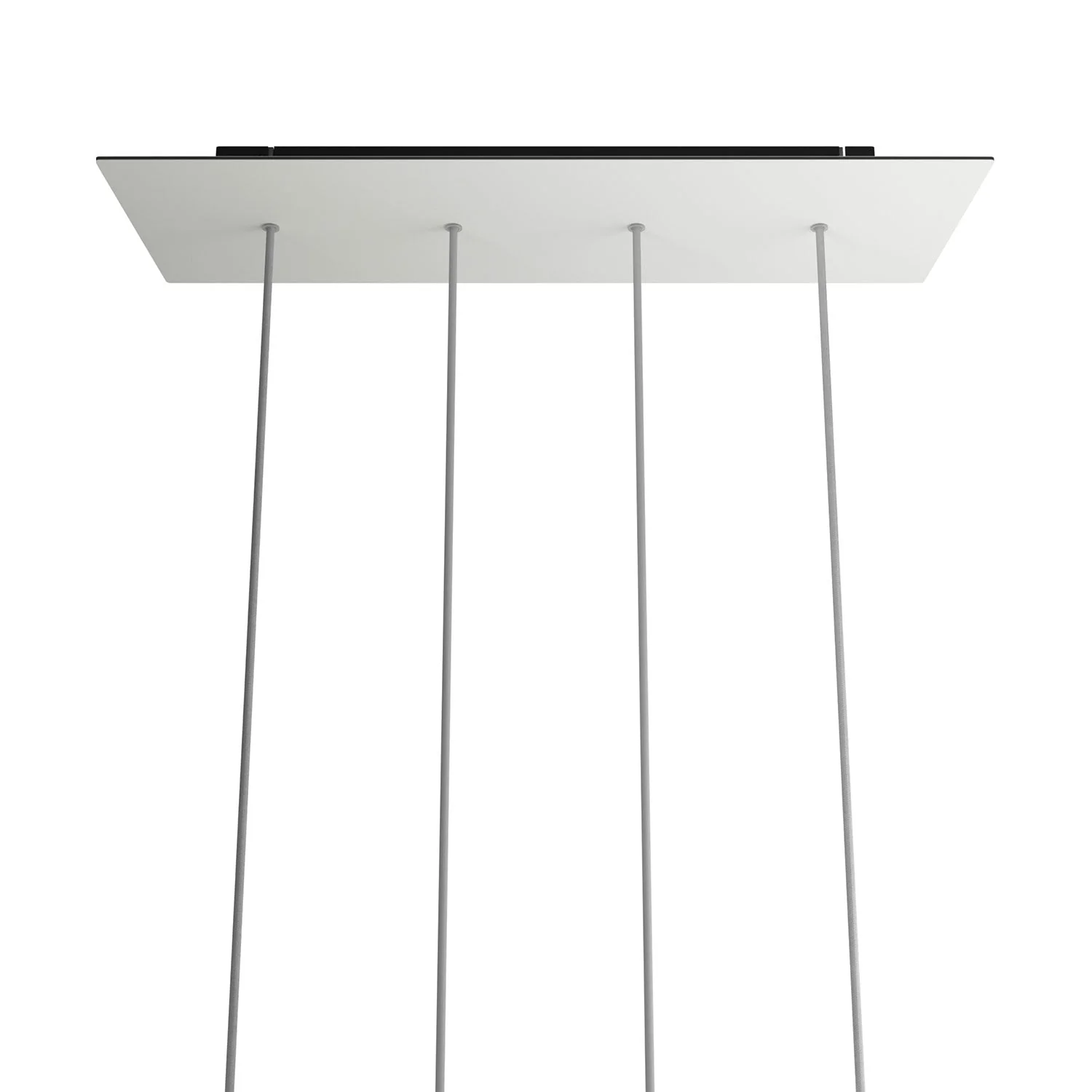 XXL rectangular ceiling rose Rose-One with 4 inline holes and 6 lateral holes, dimensions 675 x 225 mm - Matt white Dibond - Image 7