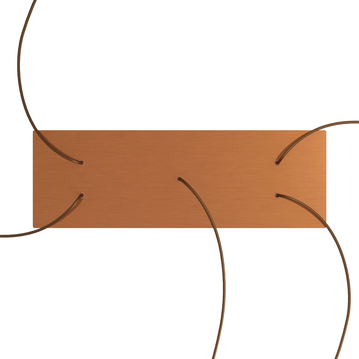 XXL Rose-One rectangular ceiling rose with 5 holes and 6 lateral holes, size 675 x 225 mm - Satin copper Dibond - Image 2