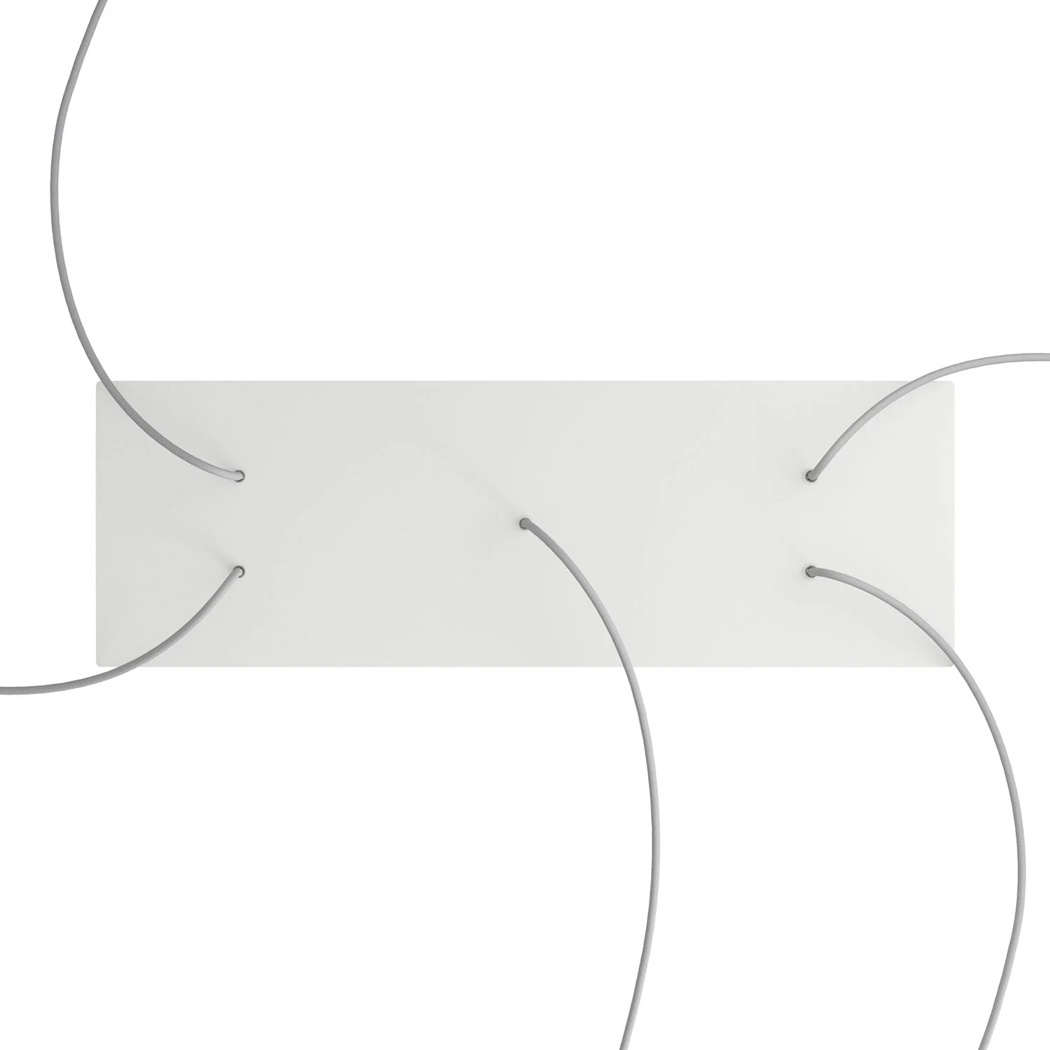 XXL Rose-One rectangular ceiling rose with 5 holes and 6 side holes, dimensions 675 x 225 mm – Matte white Dibond - Image 2