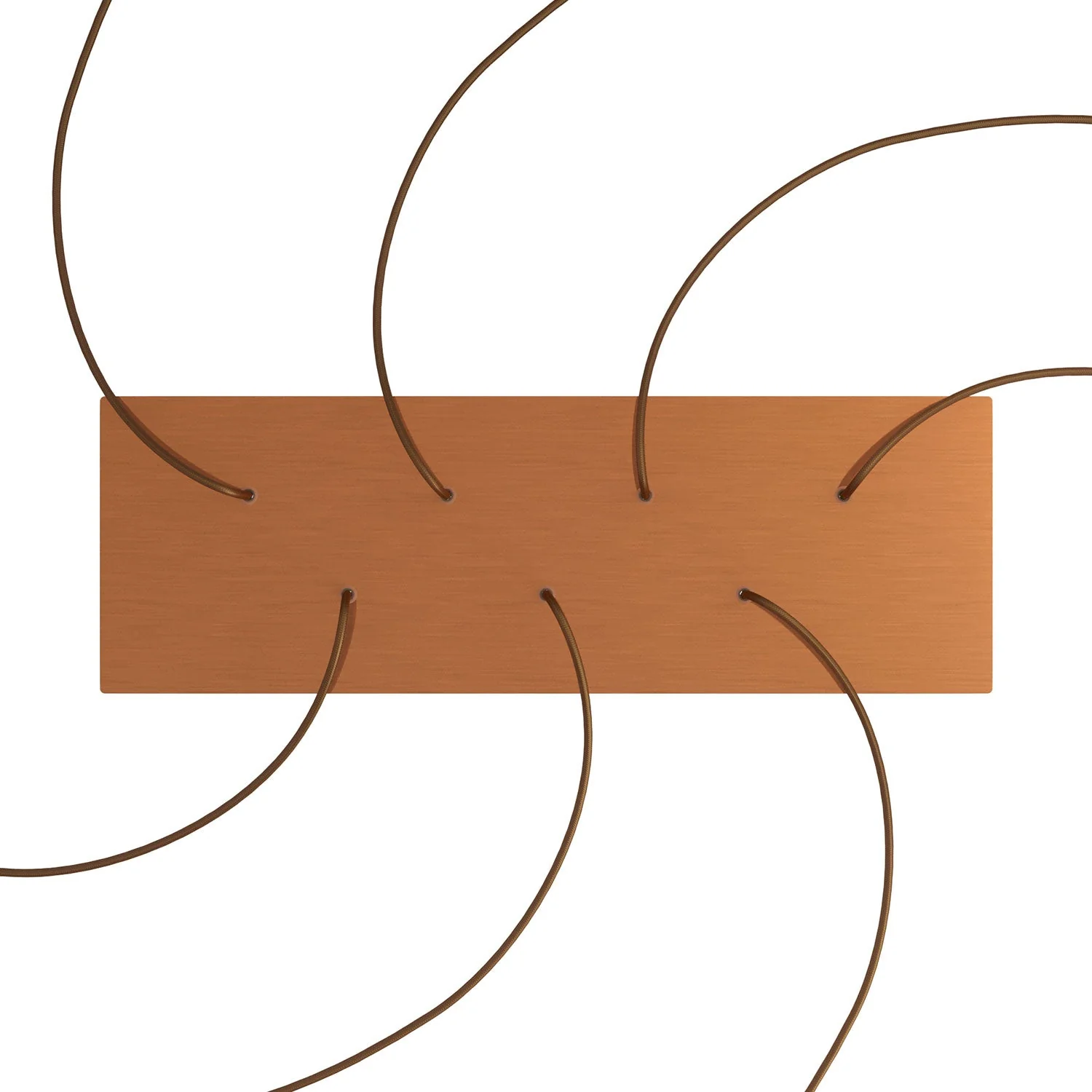XXL Rose-One rectangular ceiling rose with 7 holes and 6 side holes, dimensions 675 x 225 mm - Satin copper Dibond - Image 2