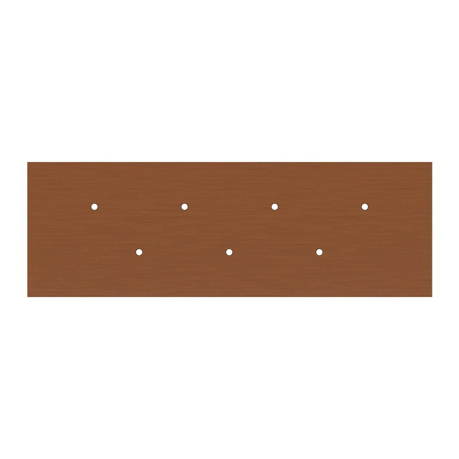 XXL Rose-One rectangular ceiling rose with 7 holes and 6 side holes, dimensions 675 x 225 mm - Satin copper Dibond - Image 3