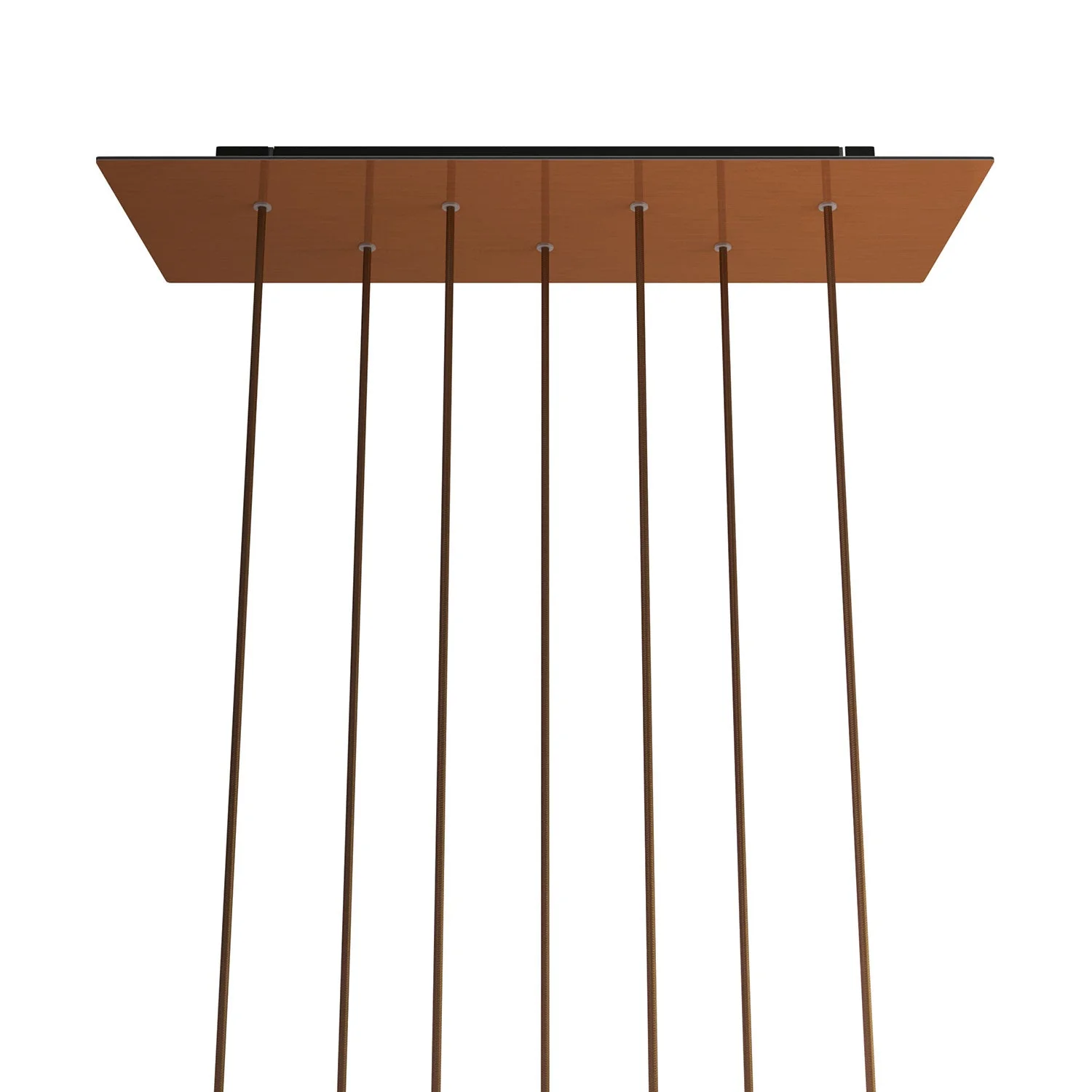 XXL Rose-One rectangular ceiling rose with 7 holes and 6 side holes, dimensions 675 x 225 mm - Satin copper Dibond - Image 7