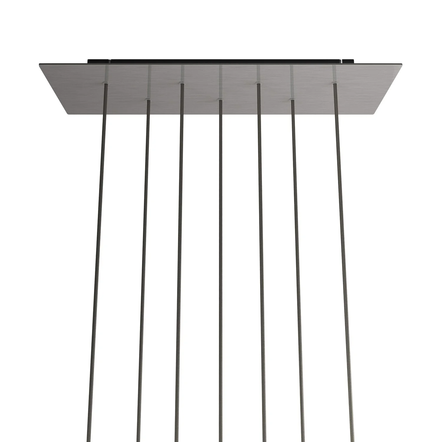 XXL Rose-One rectangular ceiling rose with 7 holes and 6 side holes, size 675 x 225 mm - Satin steel Dibond - Image 7