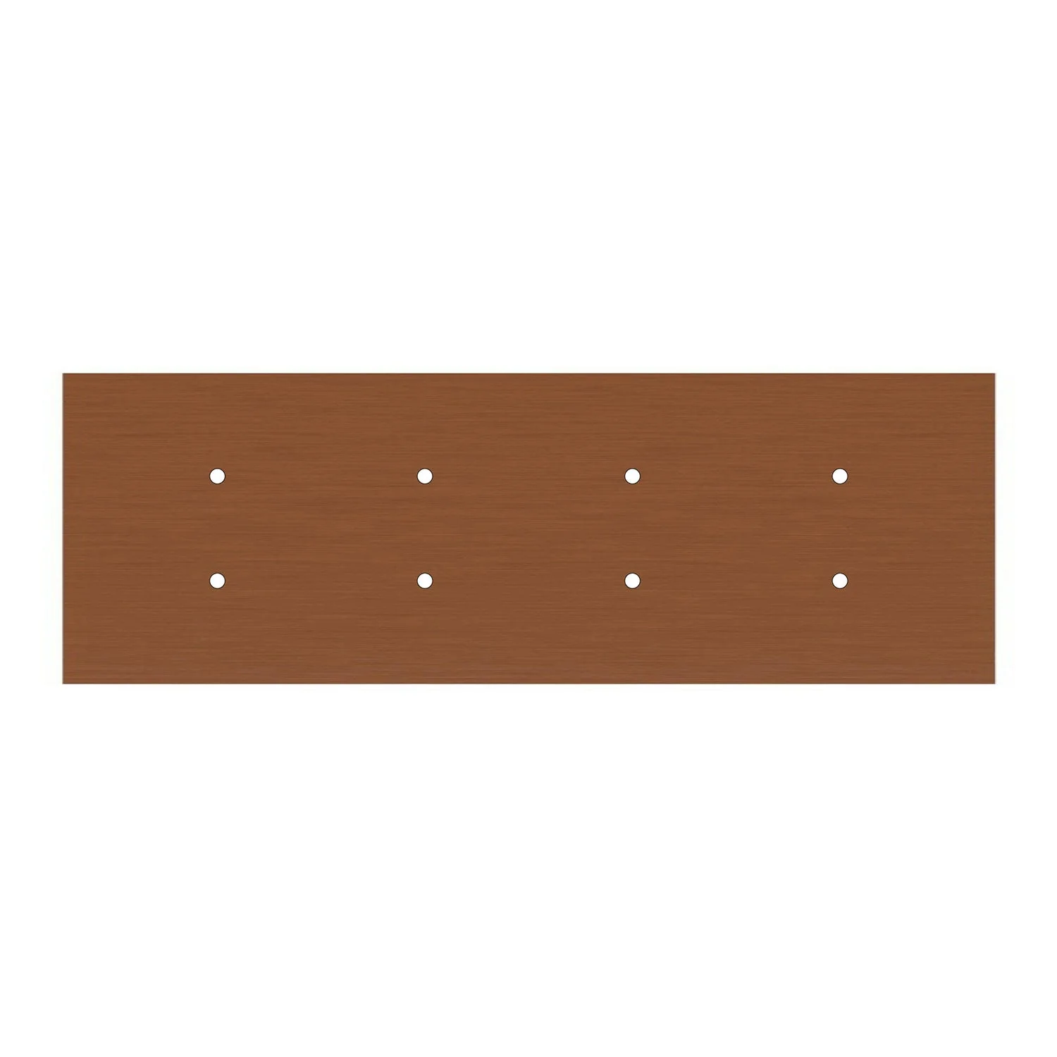 XXL Rose-One rectangular ceiling rose with 8 holes and 6 side holes, dimensions 675 x 225 mm - Satin copper Dibond - Image 3
