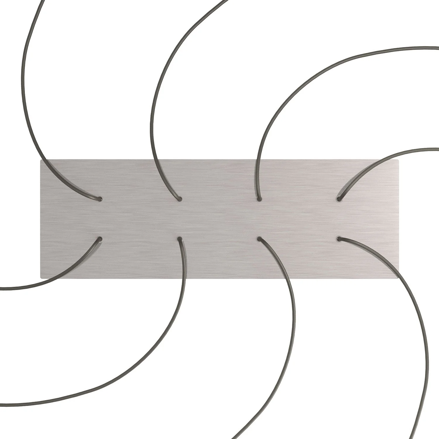 XXL Ceiling rose Rose-One rectangular with 8 holes and 6 side holes, size 675 x 225 mm - Satin steel Dibond - Image 2