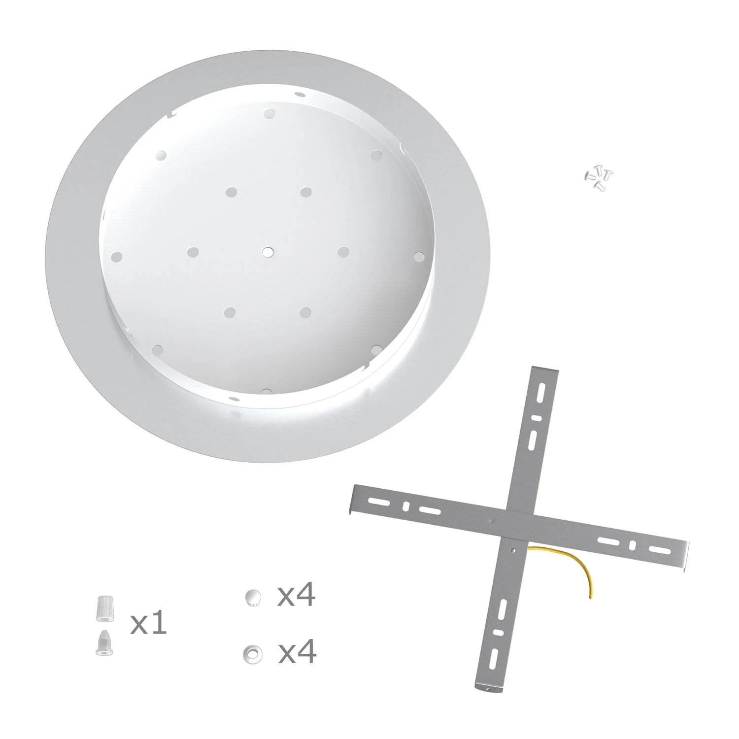 XXL Rose-One round ceiling rose, diameter 400 mm with 1 hole and 4 side holes - Anthracite - Image 6