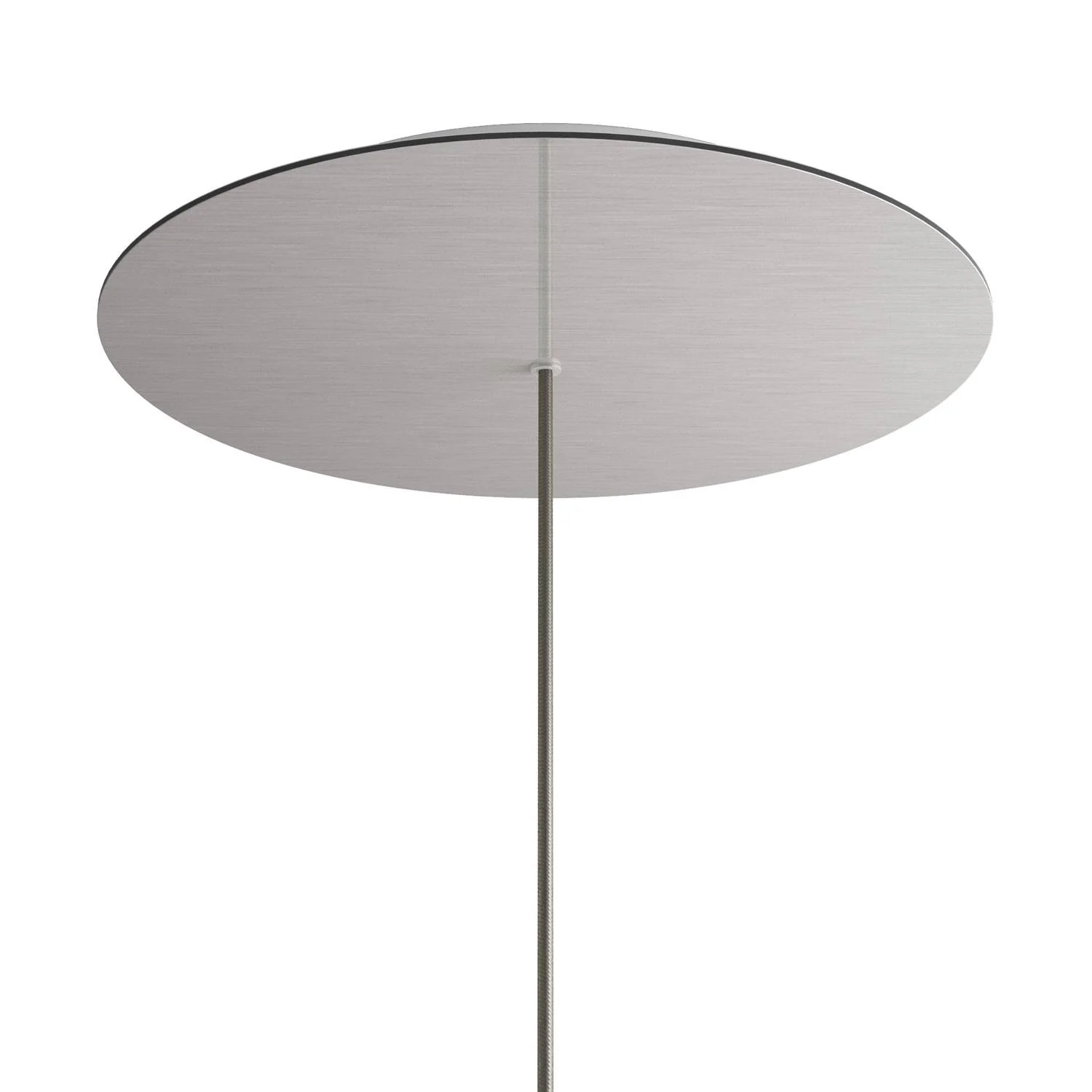 XXL round Rose-One ceiling rose, 400 mm diameter with 1 hole and 4 side holes - Satin steel Dibond