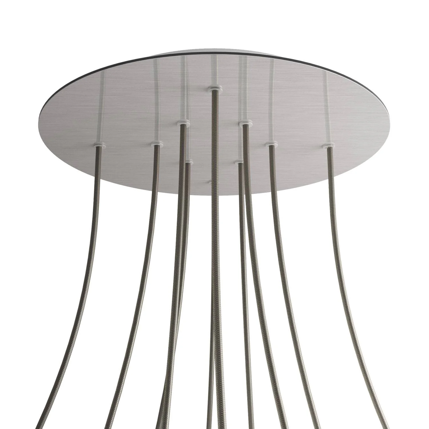 XXL Ceiling rose Rose-One round, diameter 400 mm with 10 holes and 4 side holes - Satin steel Dibond