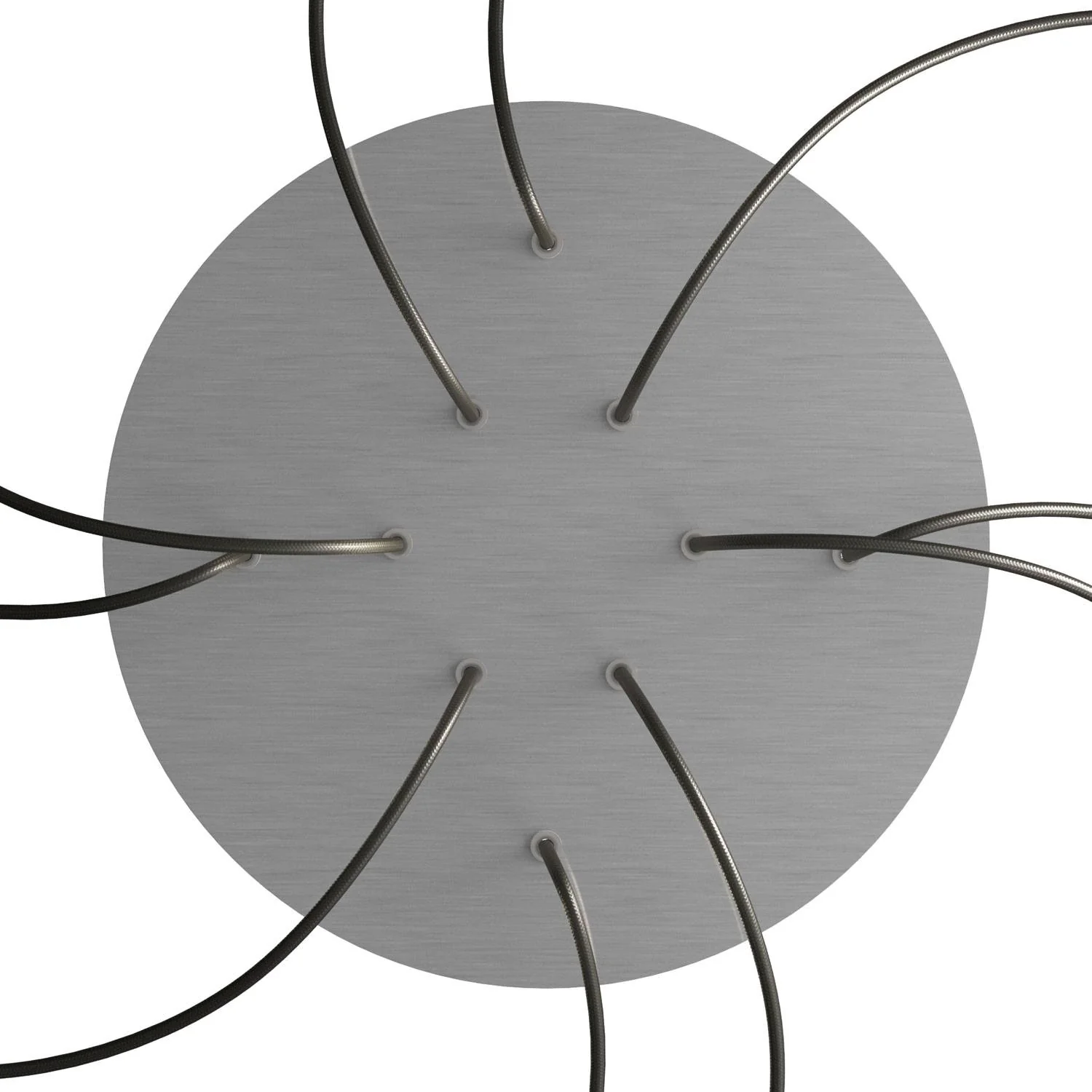 XXL Ceiling rose Rose-One round, diameter 400 mm with 10 holes and 4 side holes - Satin steel Dibond - Image 2