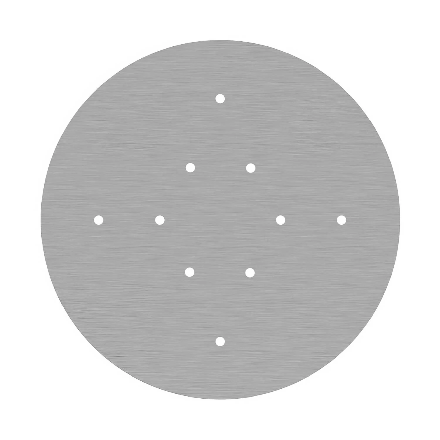 XXL Ceiling rose Rose-One round, diameter 400 mm with 10 holes and 4 side holes - Satin steel Dibond - Image 3