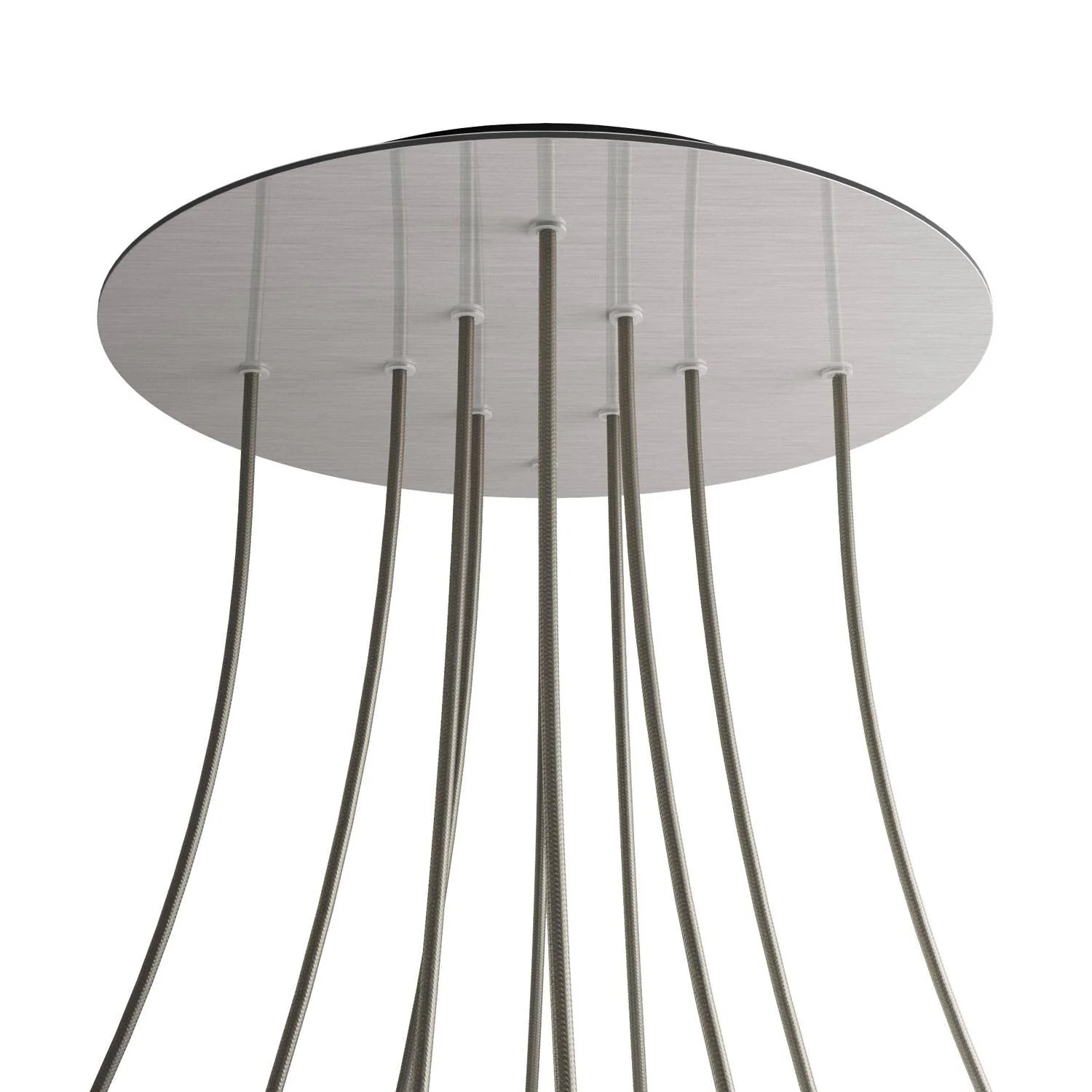 XXL Ceiling rose Rose-One round, diameter 400 mm with 10 holes and 4 side holes - Satin steel Dibond - Image 8