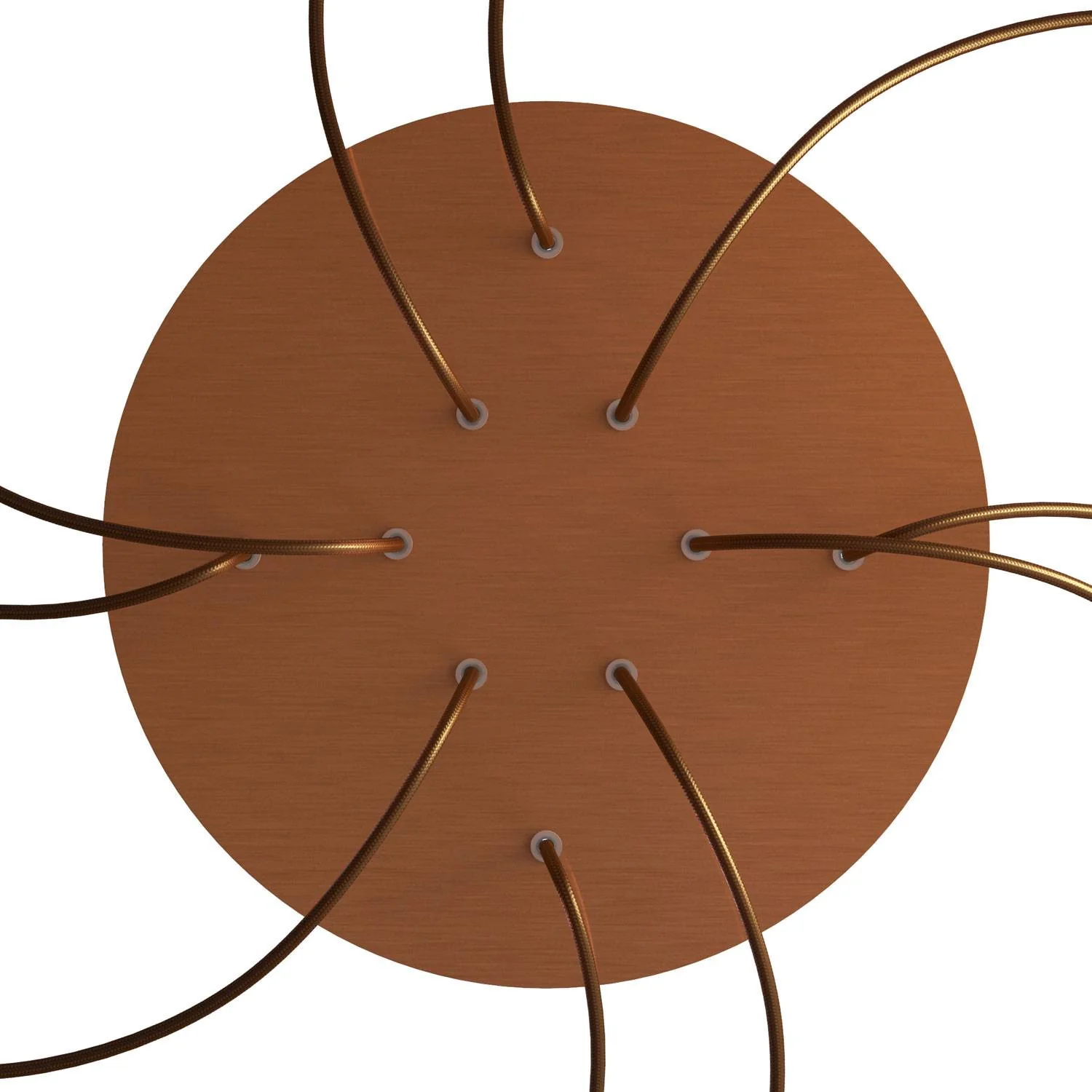 XXL Rose-One round ceiling rose, 400 mm diameter with 10 holes and 4 side holes – Satin Copper Dibond - Image 2