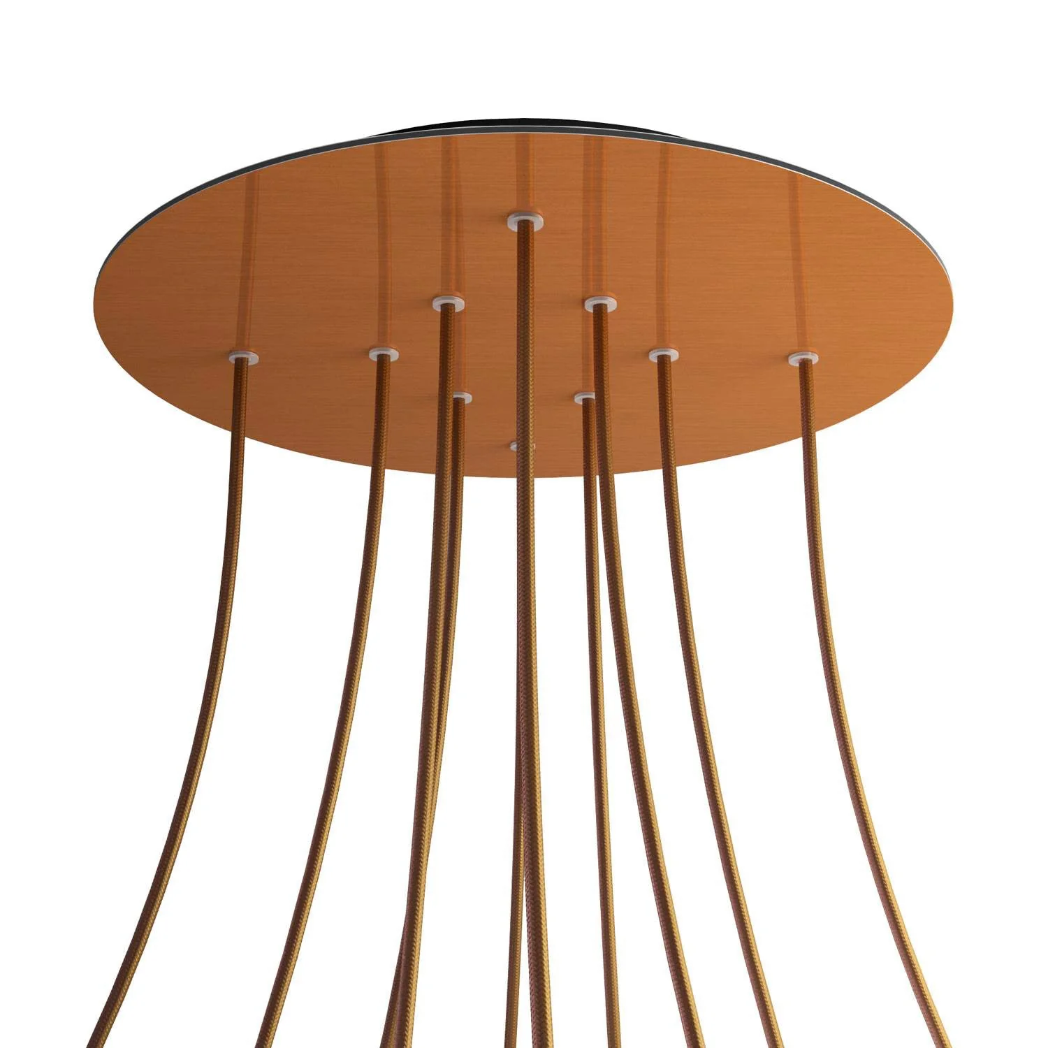 XXL Rose-One round ceiling rose, 400 mm diameter with 10 holes and 4 side holes – Satin Copper Dibond - Image 8