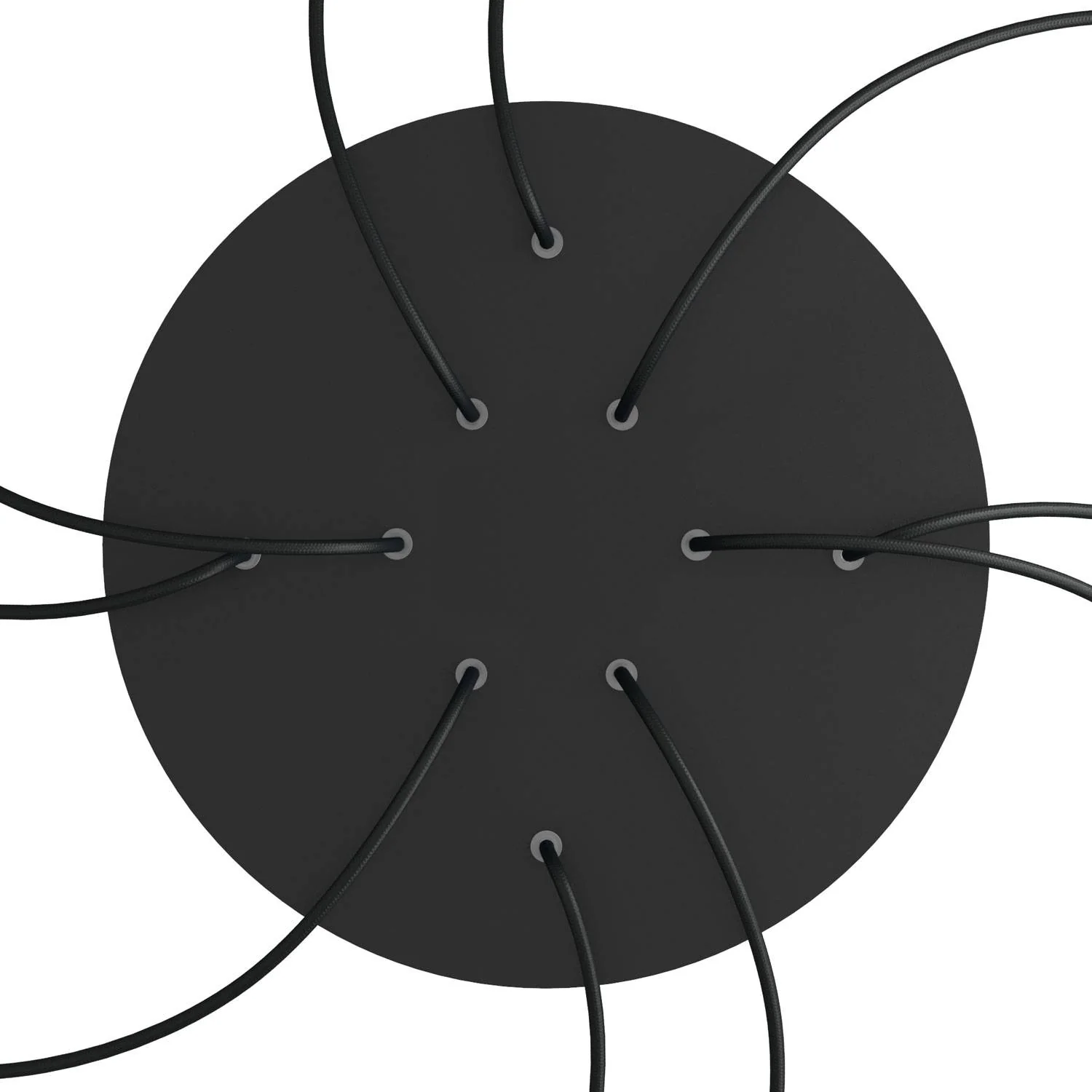 XXL Rose-One round ceiling rose, diameter 400 mm with 10 holes and 4 side holes - Matt black - Image 2
