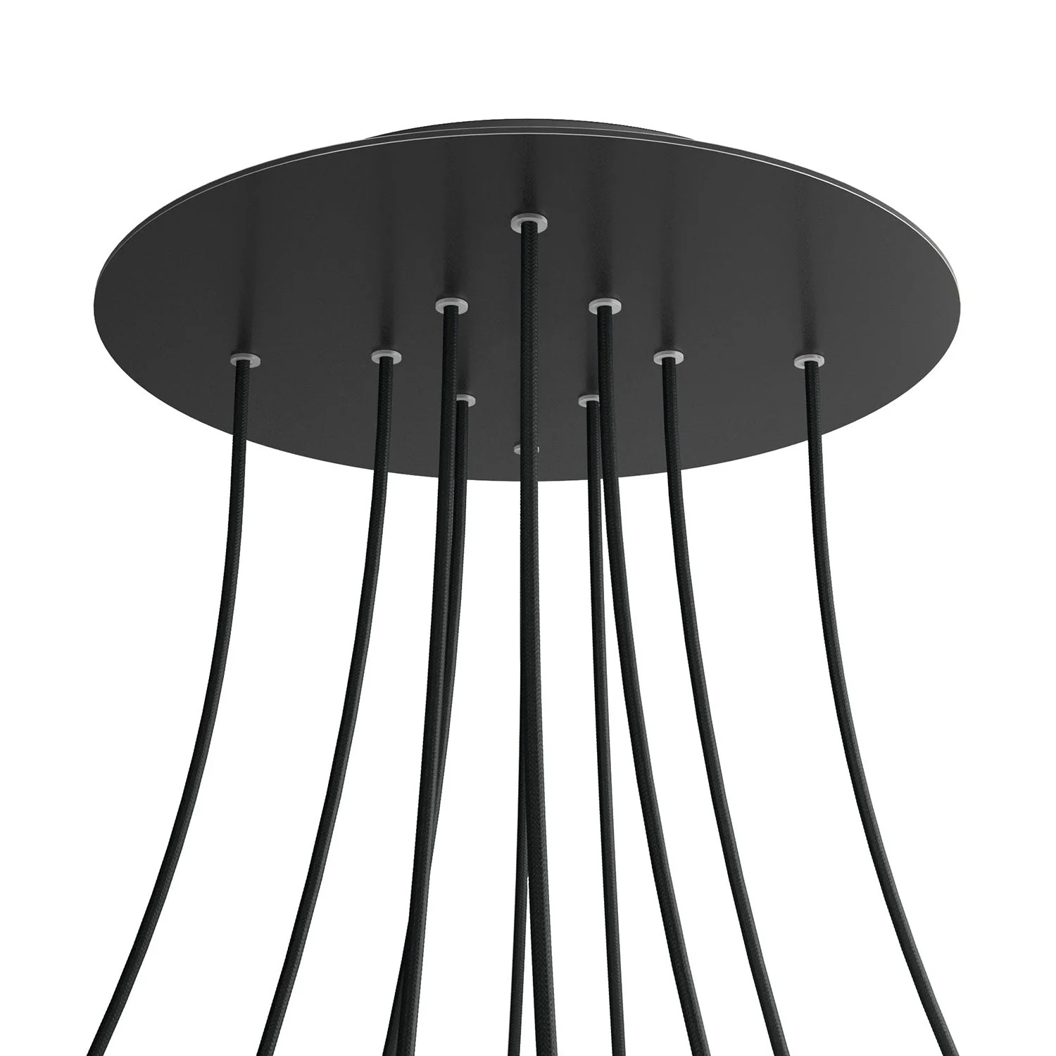 XXL Rose-One round ceiling rose, diameter 400 mm with 10 holes and 4 side holes - Matt black - Image 8