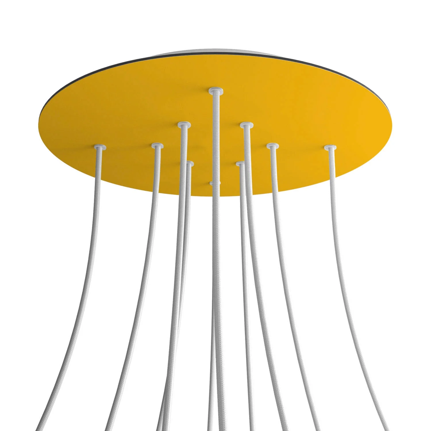 XXL Rose-One round ceiling rose, 400 mm diameter with 10 holes and 4 side holes – Mustard