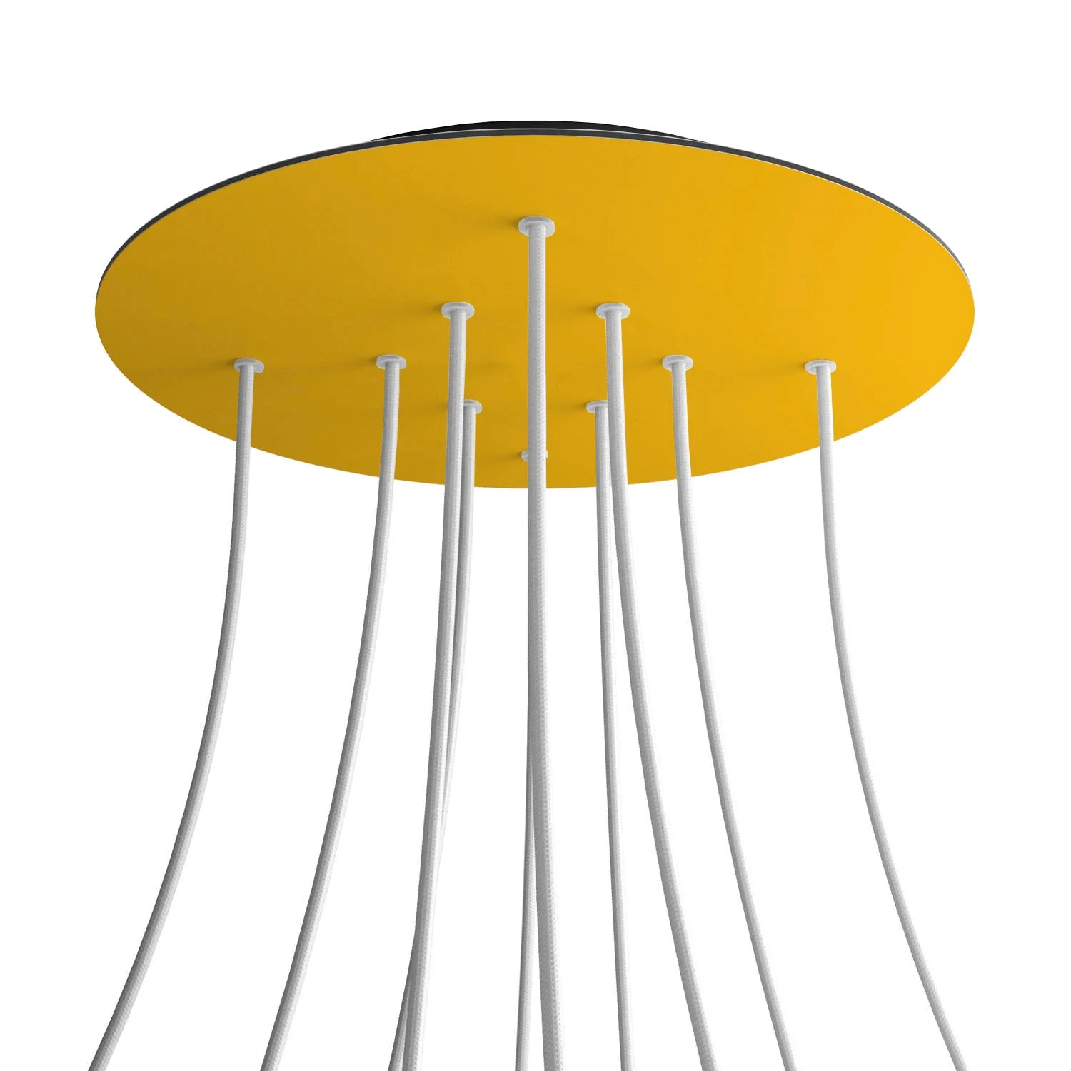 XXL Rose-One round ceiling rose, 400 mm diameter with 10 holes and 4 side holes – Mustard - Image 8