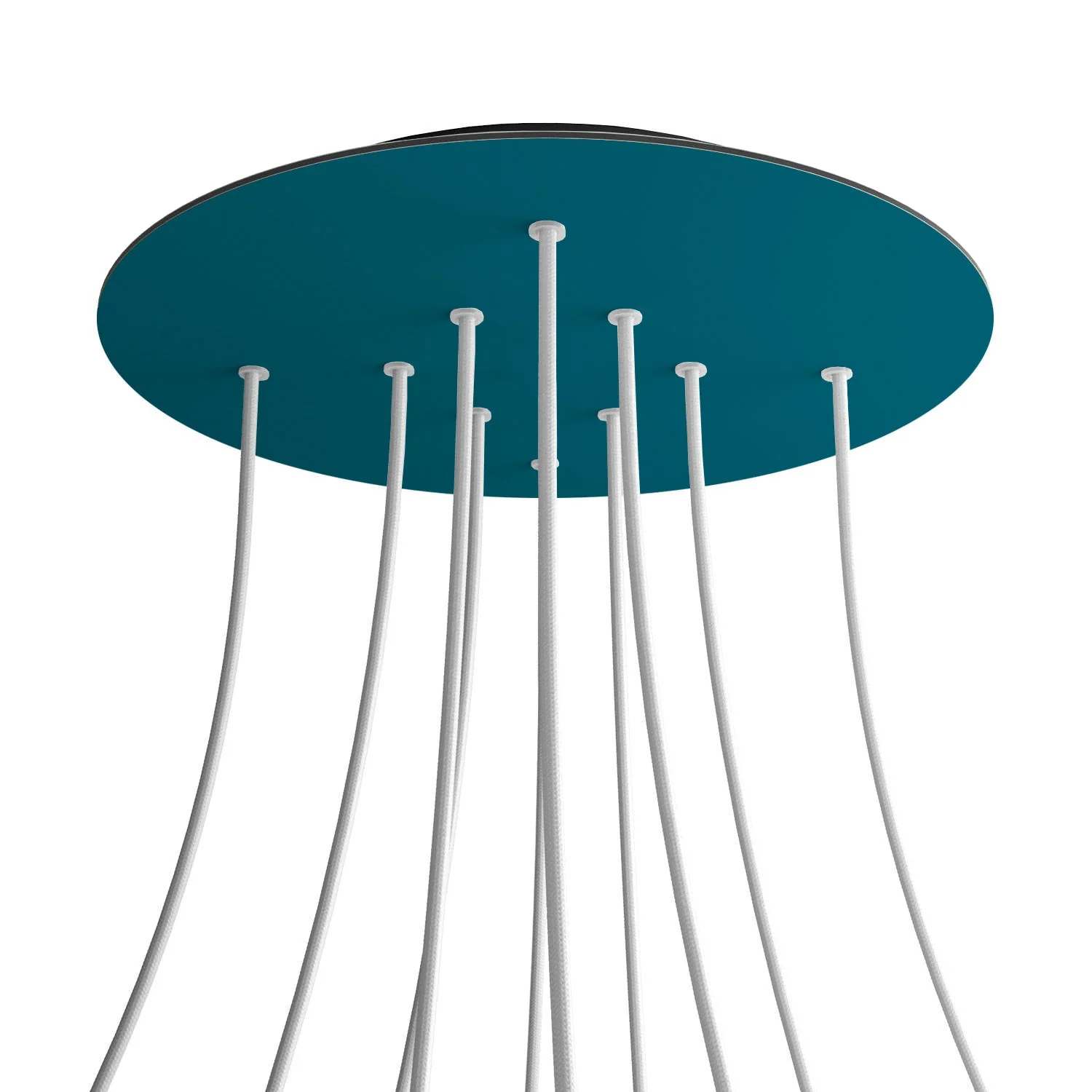 XXL Ceiling Rose Rose-One round, 400 mm diameter with 10 holes and 4 side holes - Petrol Blue - Image 8
