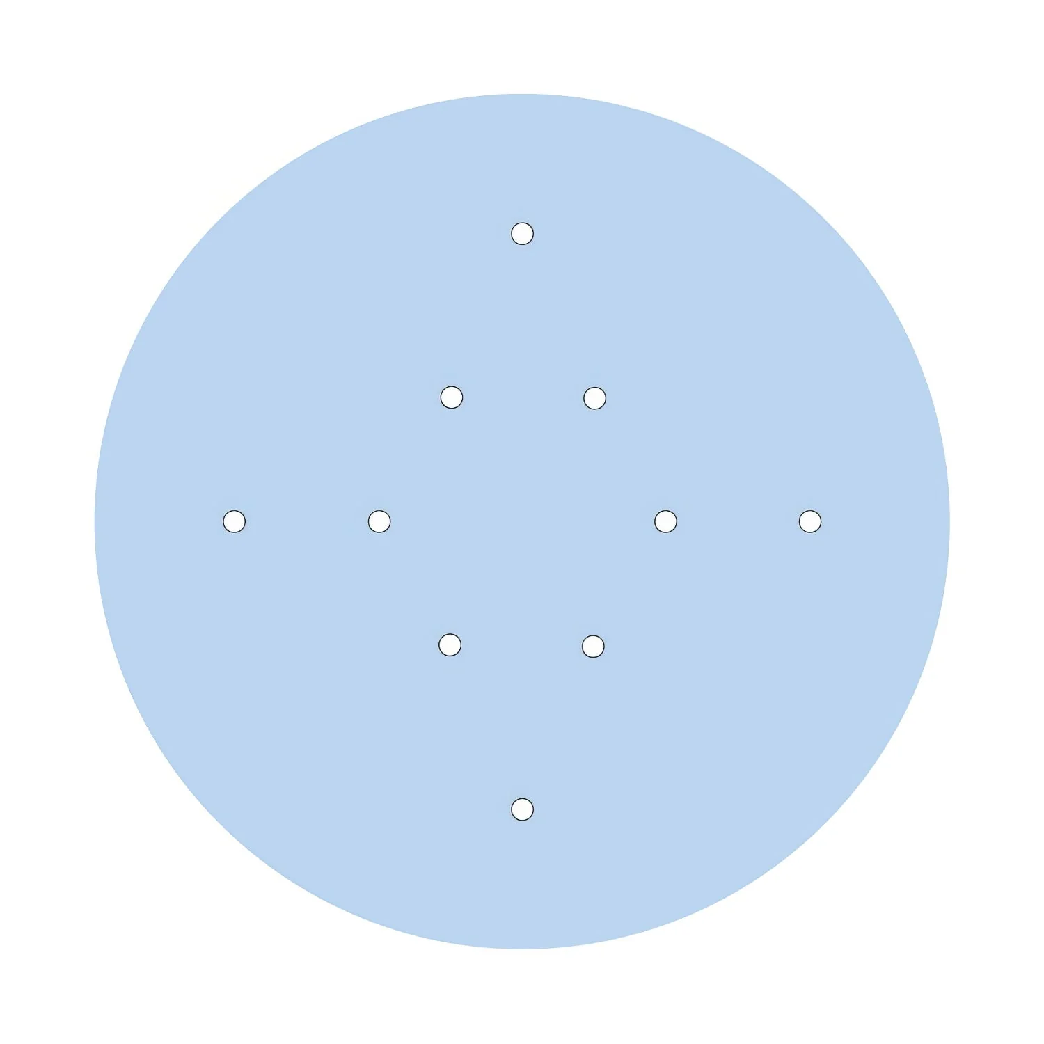 XXL Rose-One round ceiling rose, 400 mm diameter with 10 holes and 4 side holes - Powder blue - Image 3