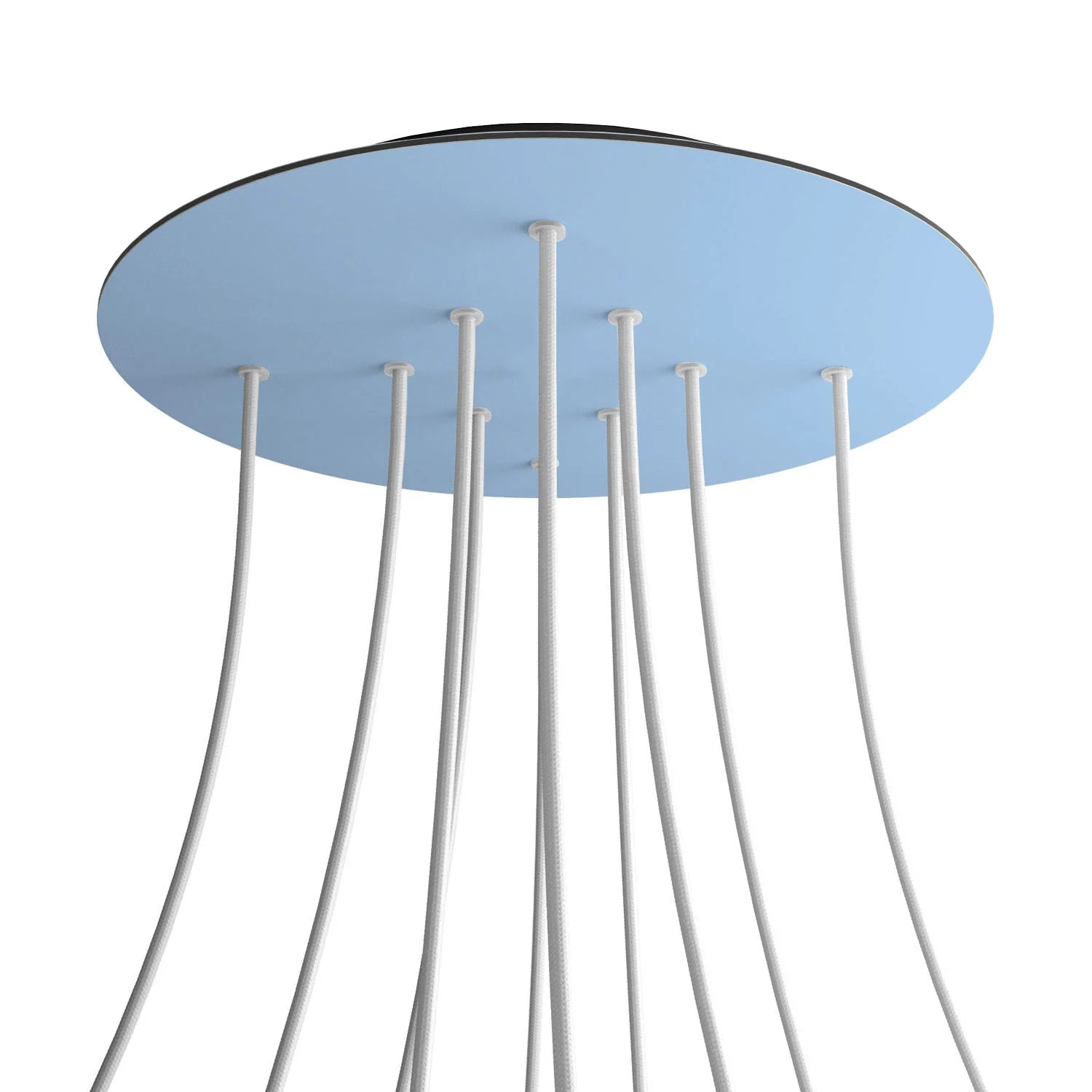 XXL Rose-One round ceiling rose, 400 mm diameter with 10 holes and 4 side holes - Powder blue - Image 8