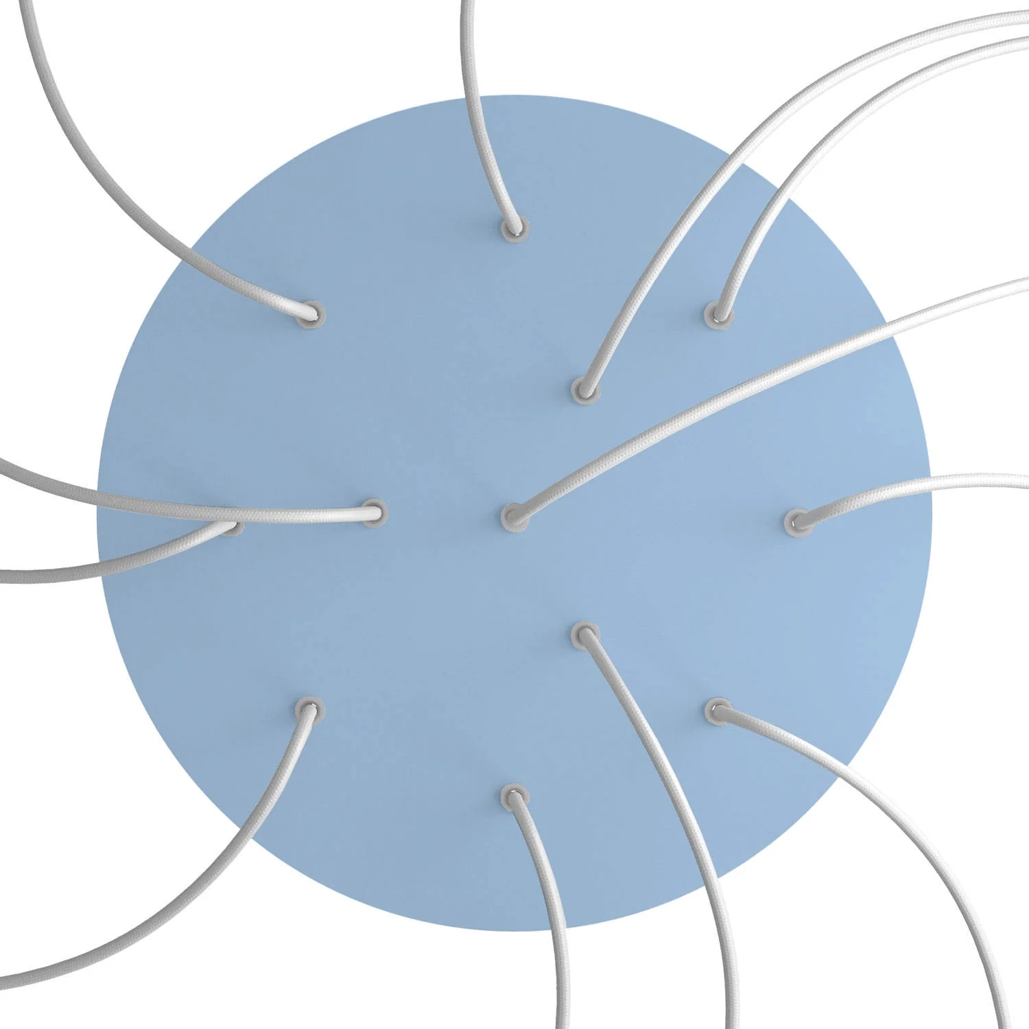 XXL Rose-One round ceiling rose, diameter 400 mm with 12 holes and 4 side holes - Powder blue - Image 2