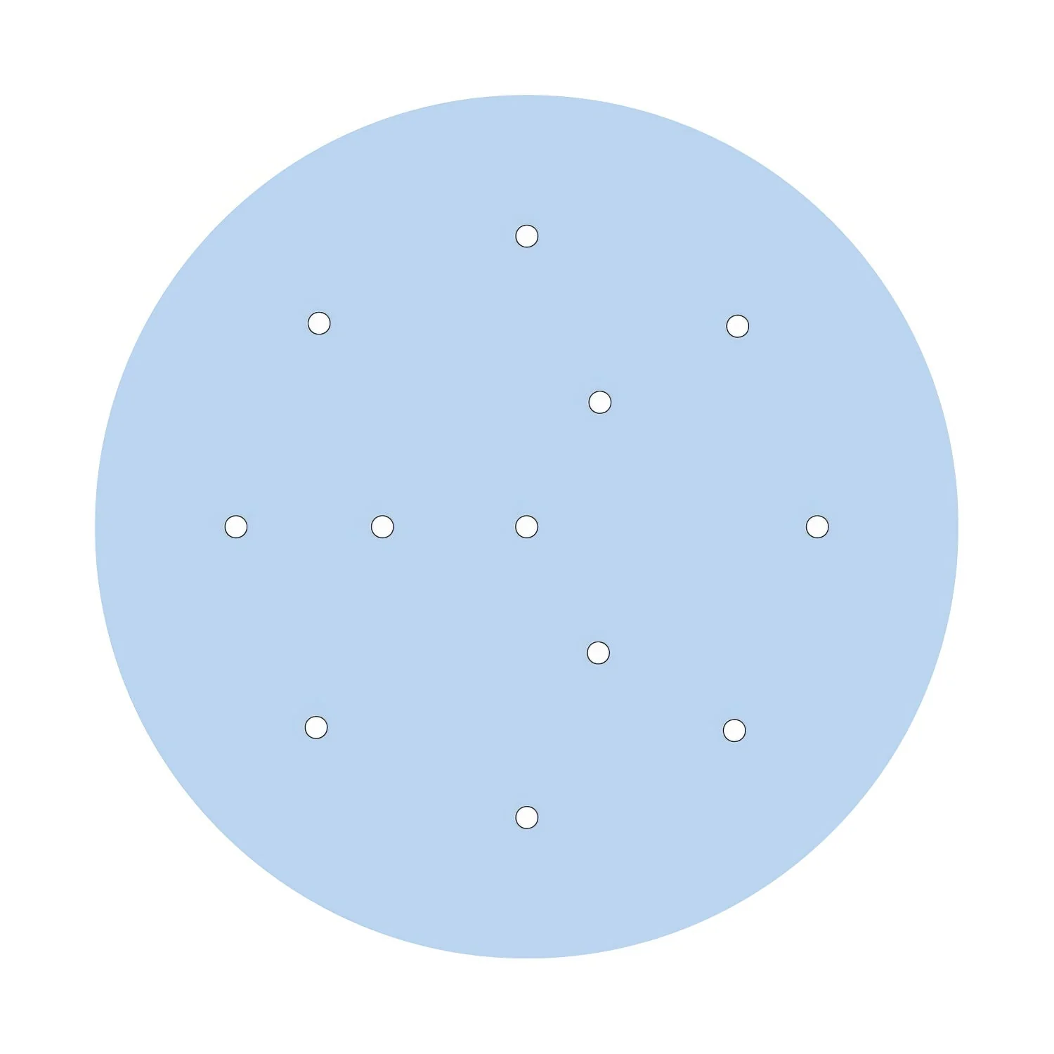 XXL Rose-One round ceiling rose, diameter 400 mm with 12 holes and 4 side holes - Powder blue - Image 3