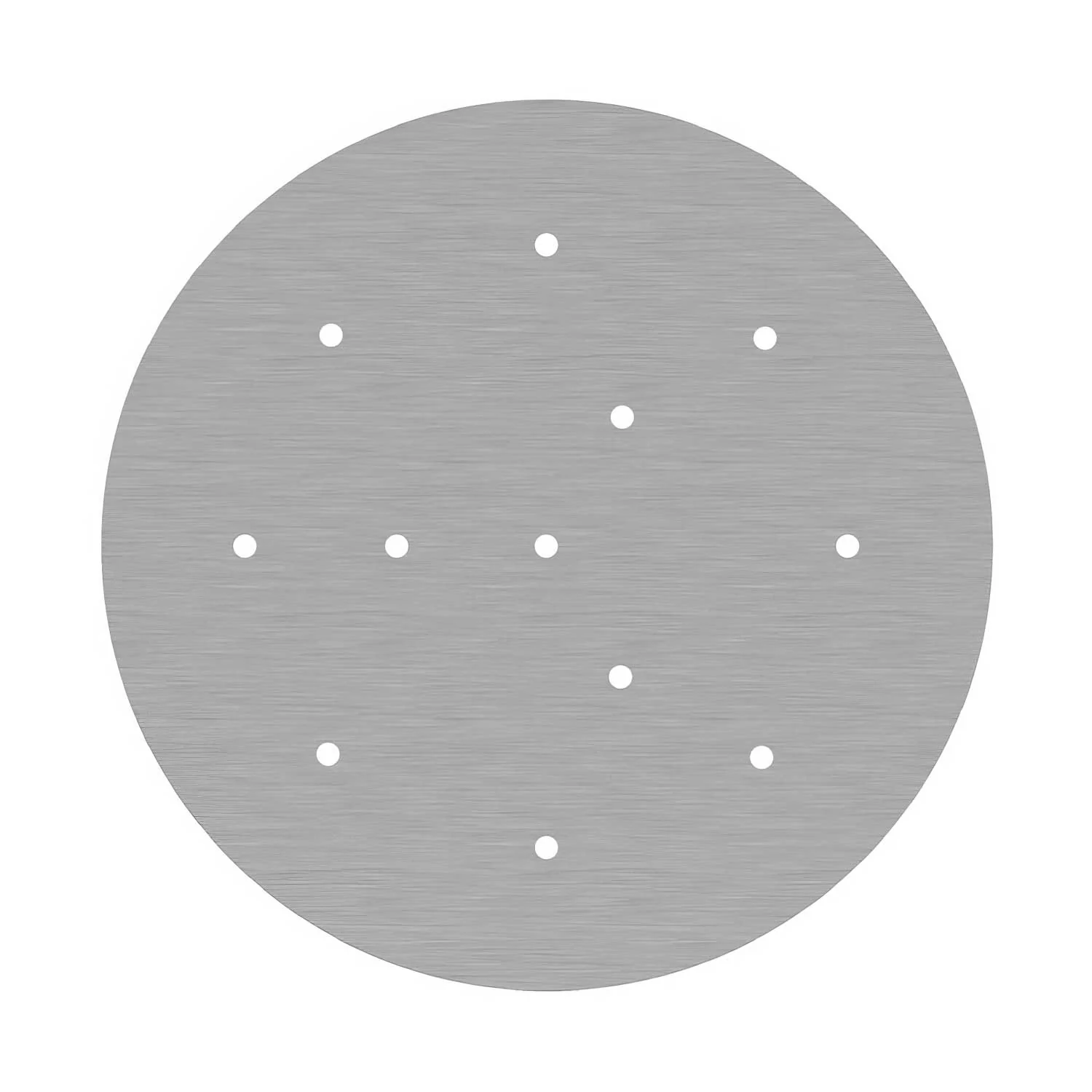 XXL Rose-One round ceiling rose, 400 mm diameter with 12 holes and 4 side holes – Satin steel Dibond - Image 3