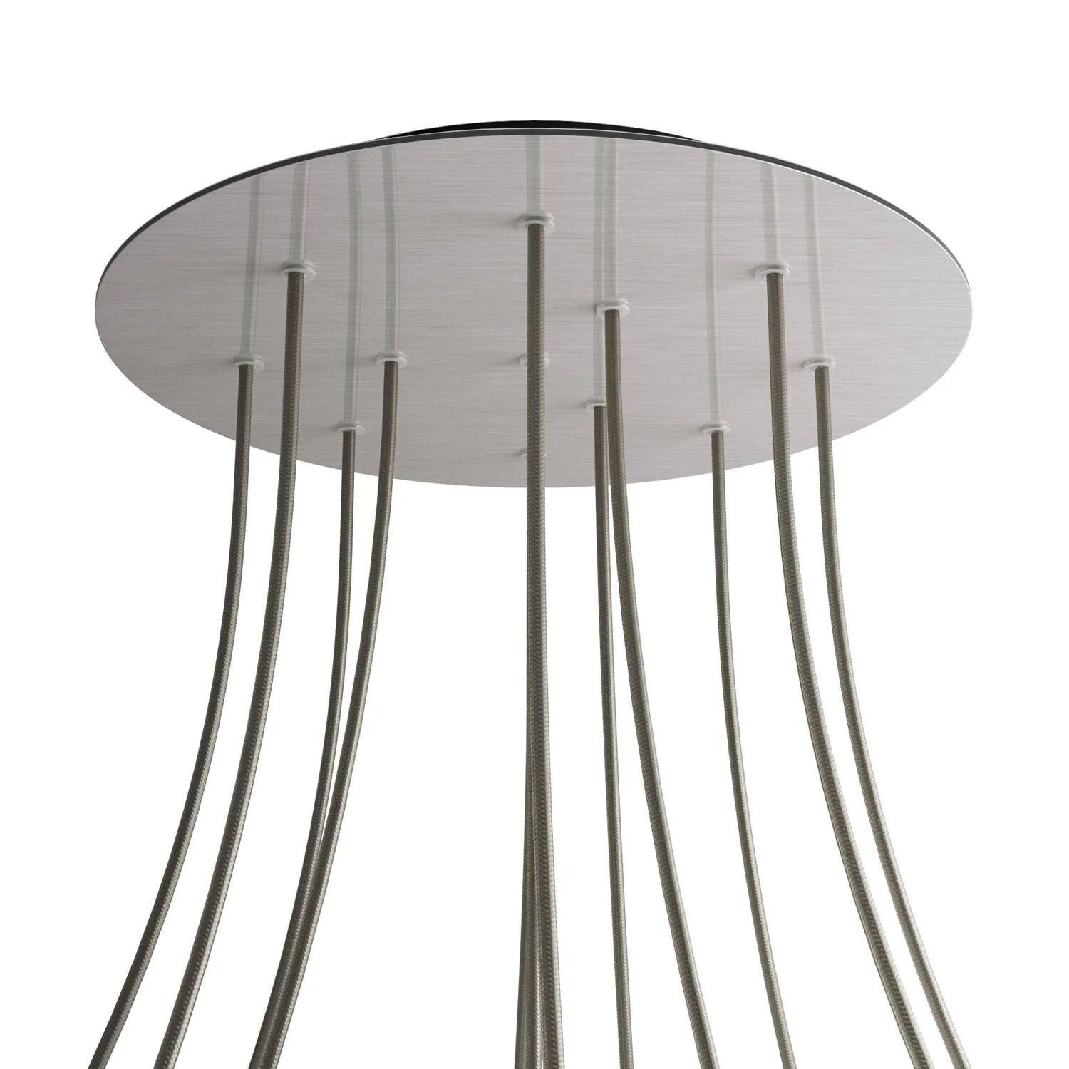 XXL Rose-One round ceiling rose, 400 mm diameter with 12 holes and 4 side holes – Satin steel Dibond - Image 8