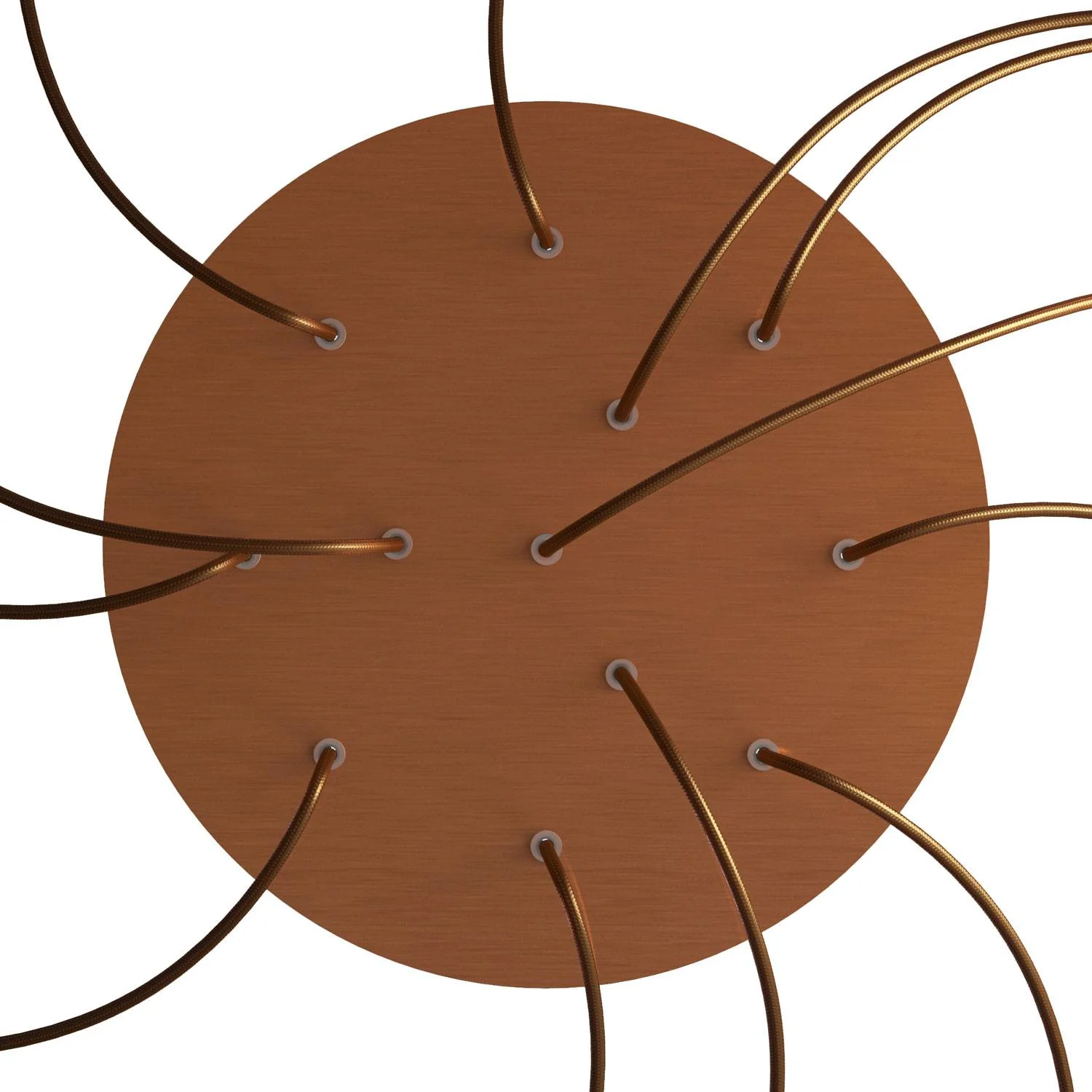 XXL Rose-One round ceiling rose, 400 mm diameter with 12 holes and 4 side holes - Satin copper Dibond - Image 2