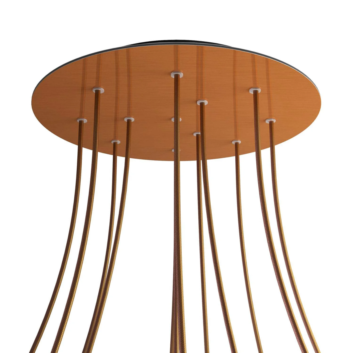 XXL Rose-One round ceiling rose, 400 mm diameter with 12 holes and 4 side holes - Satin copper Dibond - Image 8