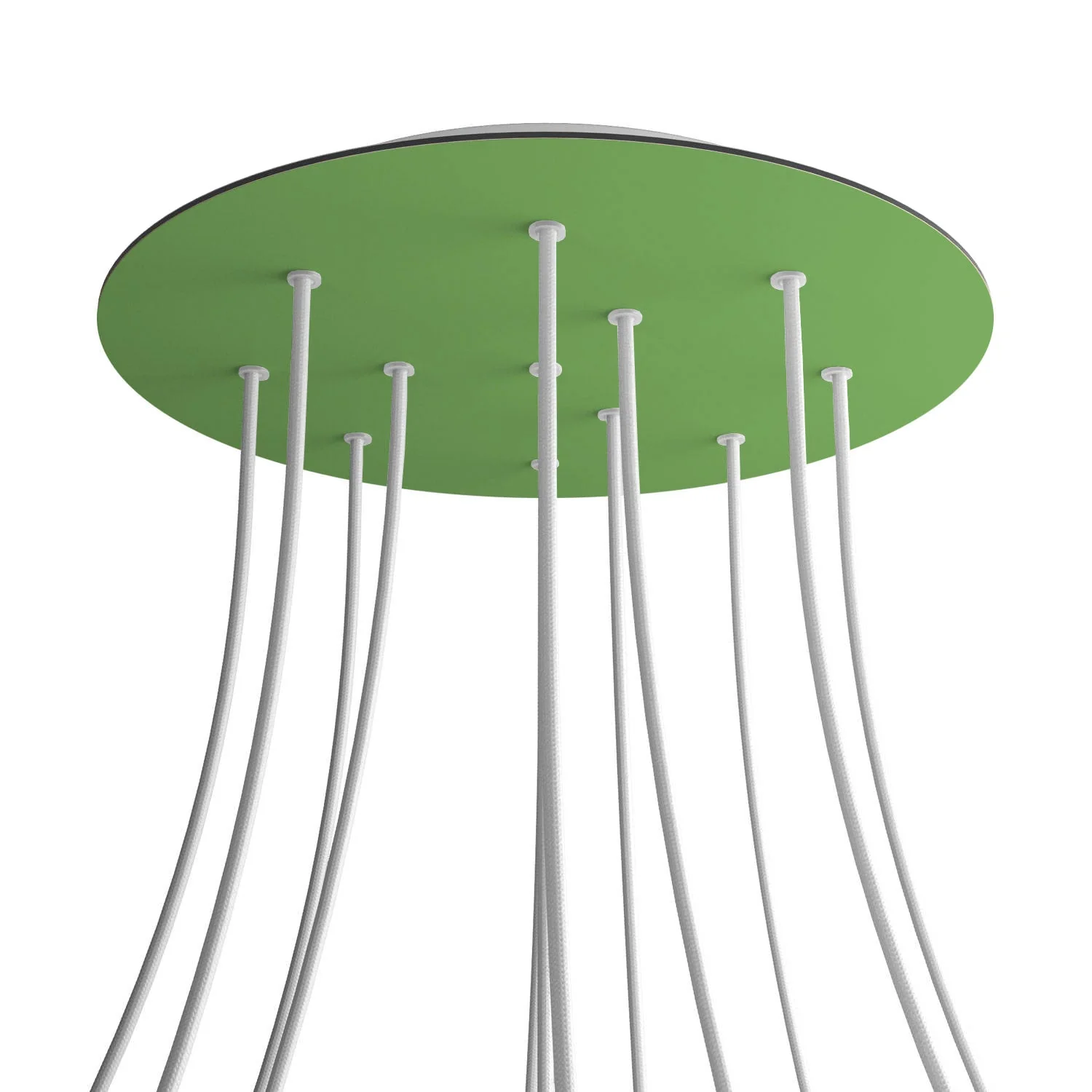 XXL Rose-One round ceiling rose, 400 mm diameter with 12 holes and 4 side holes – Meadow green