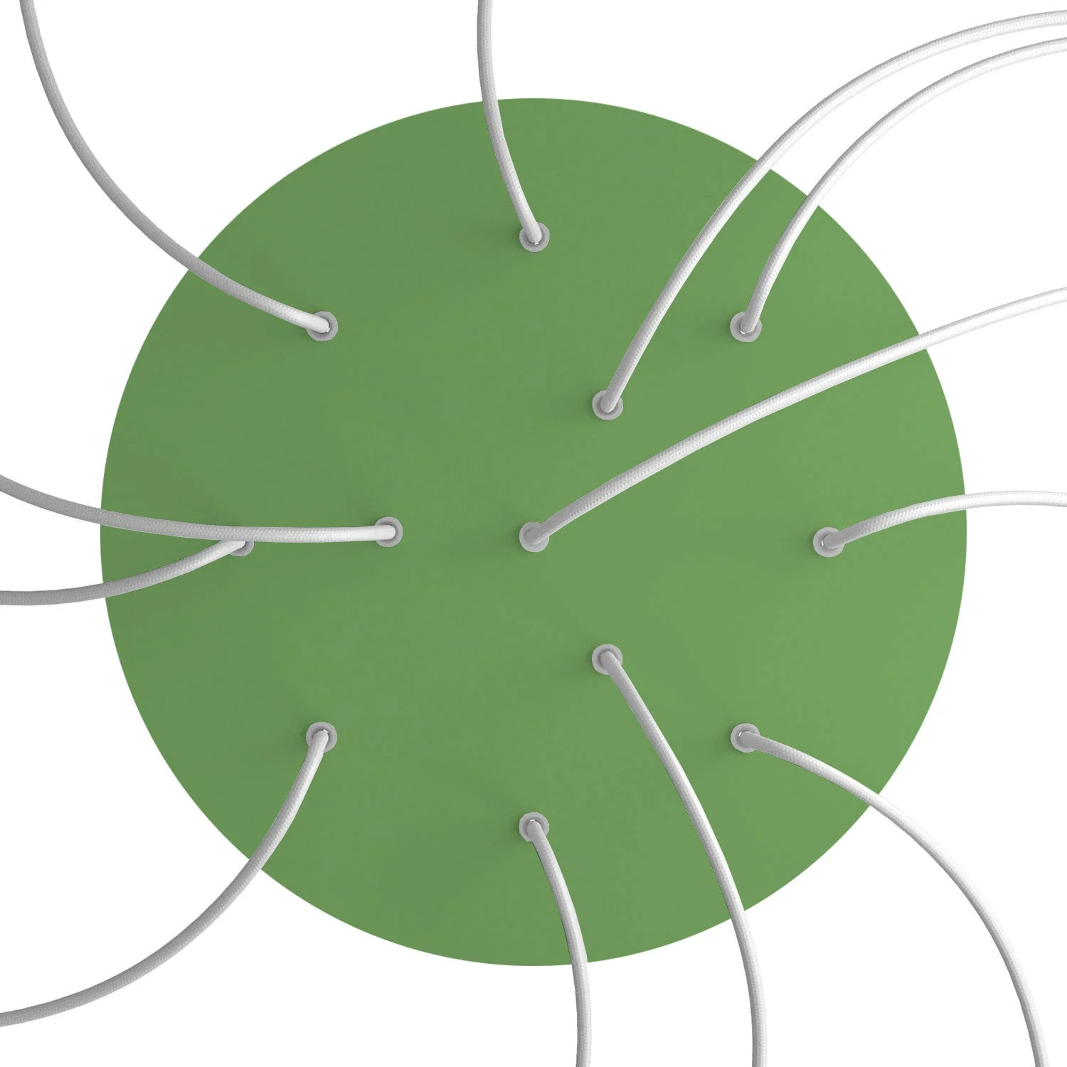 XXL Rose-One round ceiling rose, 400 mm diameter with 12 holes and 4 side holes – Meadow green - Image 2