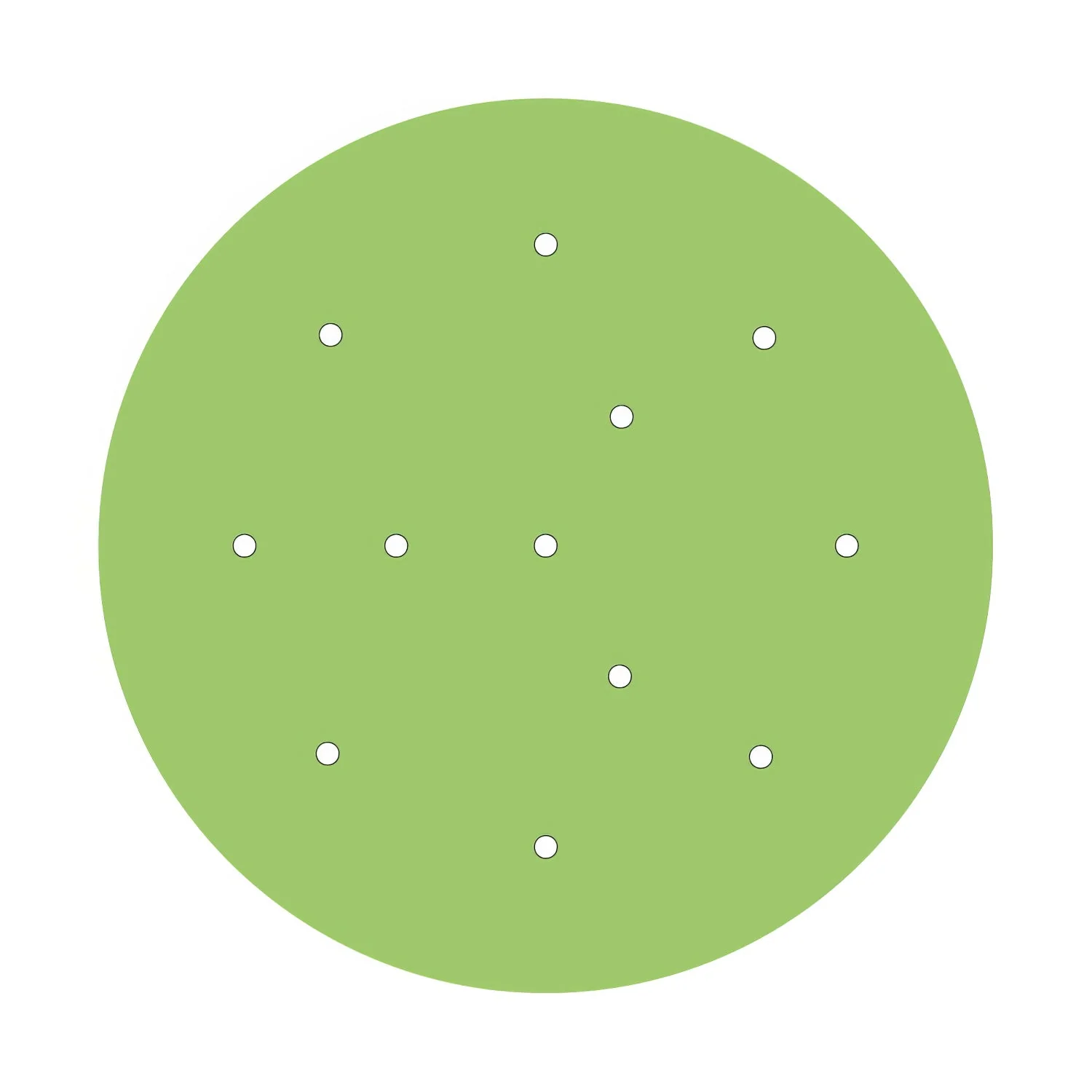 XXL Rose-One round ceiling rose, 400 mm diameter with 12 holes and 4 side holes – Meadow green - Image 3