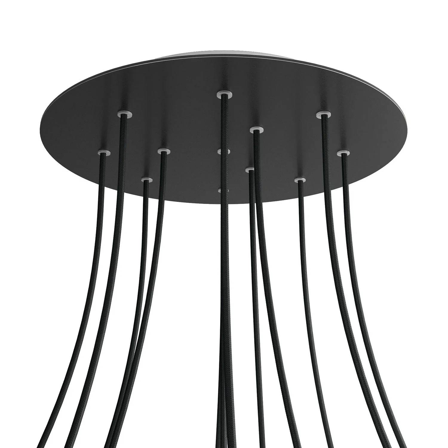 XXL Rose-One round ceiling rose, diameter 400 mm with 12 holes and 4 side holes - Matt black