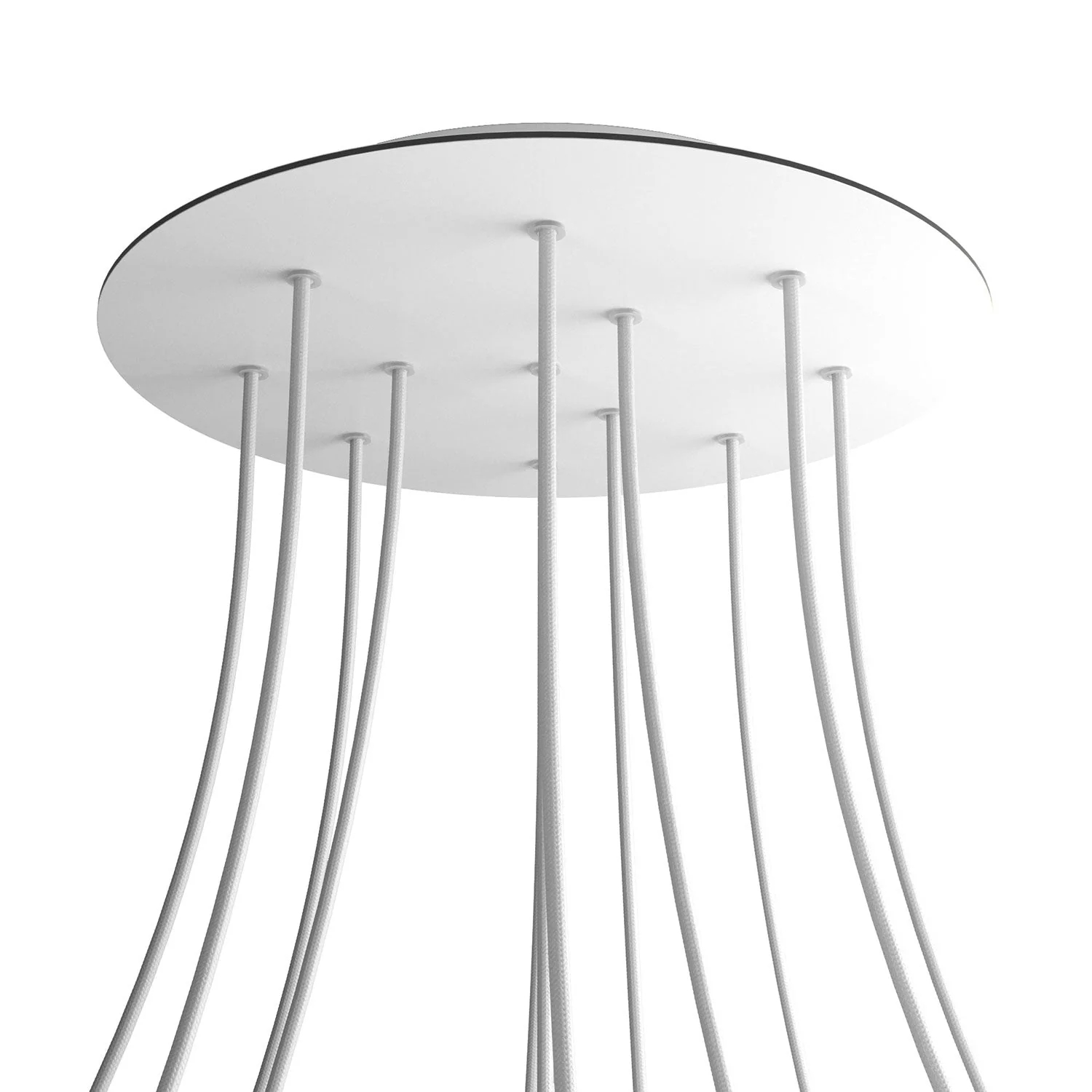 XXL Rose-One round ceiling rose, 400 mm diameter with 12 holes and 4 side holes - Matt white