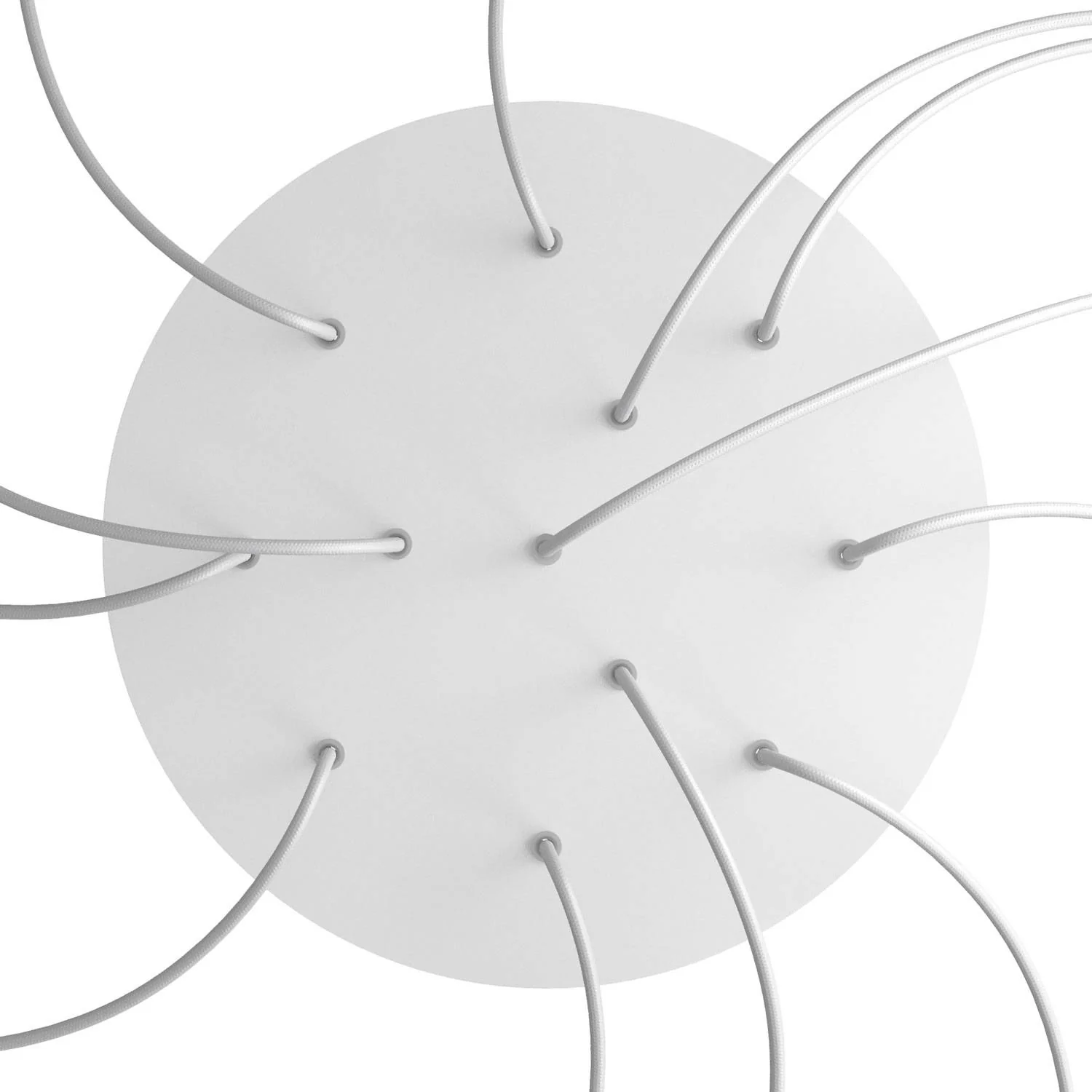 XXL Rose-One round ceiling rose, 400 mm diameter with 12 holes and 4 side holes - Matt white - Image 2