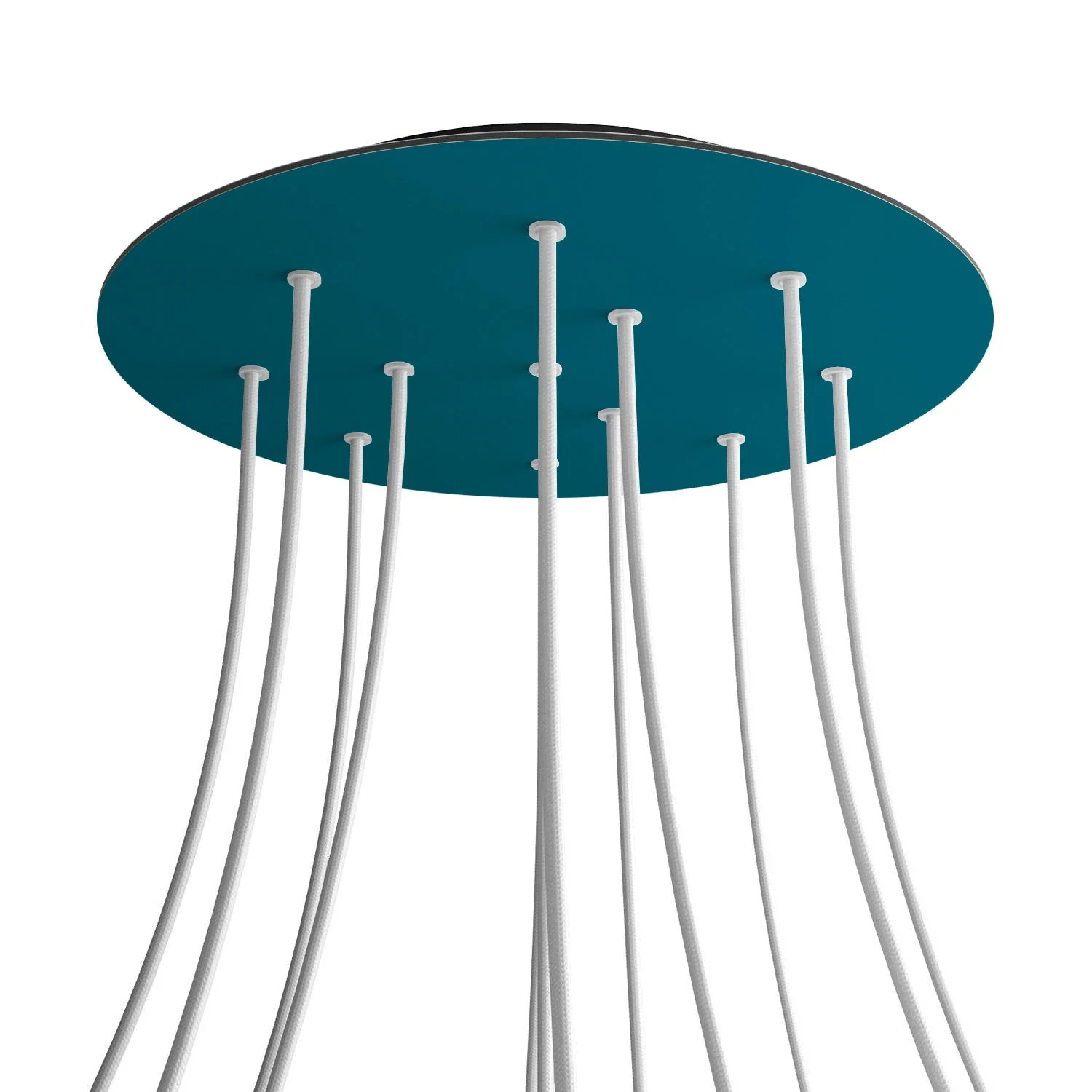 XXL Rose-One round ceiling rose, 400 mm diameter with 12 holes and 4 side holes - Petrol blue - Image 8