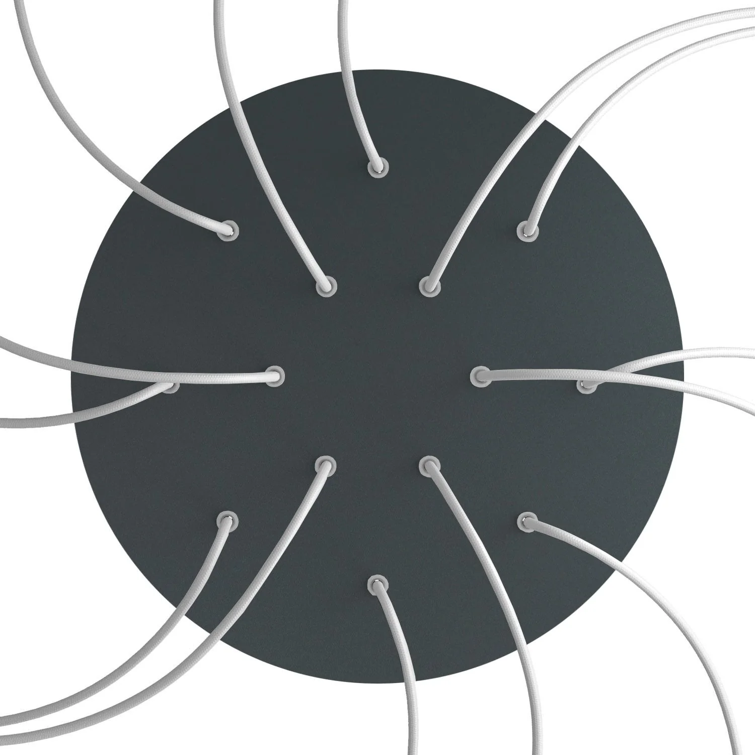 XXL Rose-One round ceiling rose, 400 mm diameter with 14 holes and 4 side holes - Anthracite - Image 2