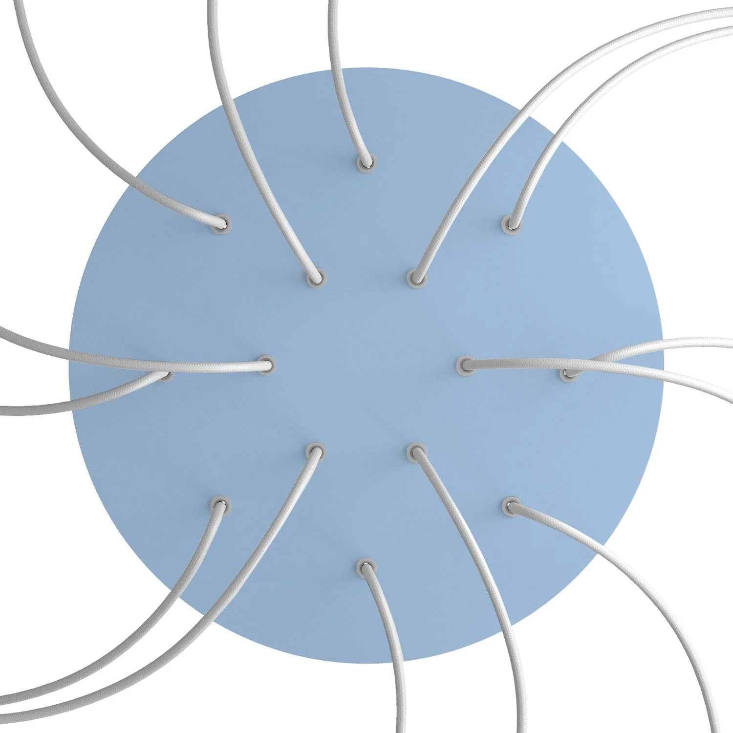 XXL Rose-One round ceiling rose, diameter 400 mm with 14 holes and 4 side holes - Powder blue - Image 2