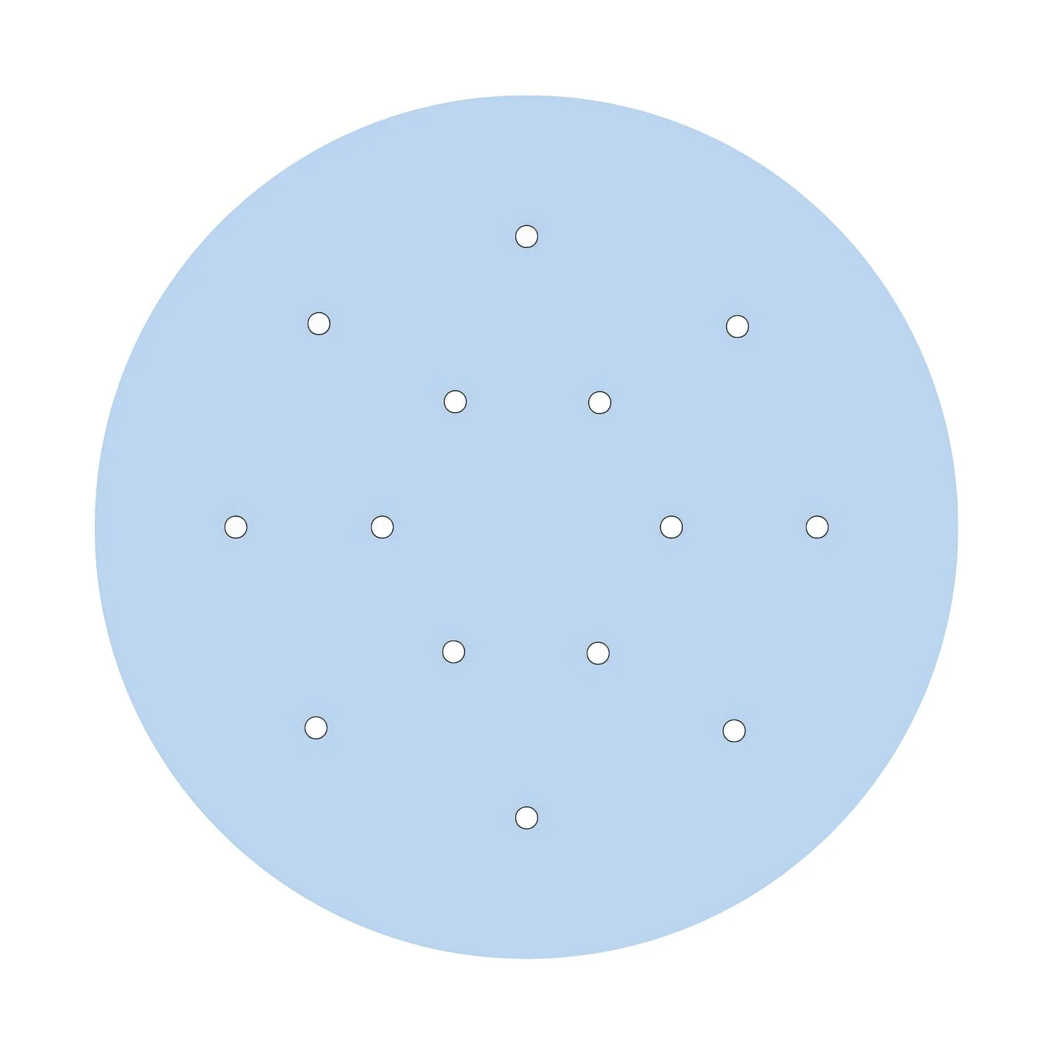 XXL Rose-One round ceiling rose, diameter 400 mm with 14 holes and 4 side holes - Powder blue - Image 3